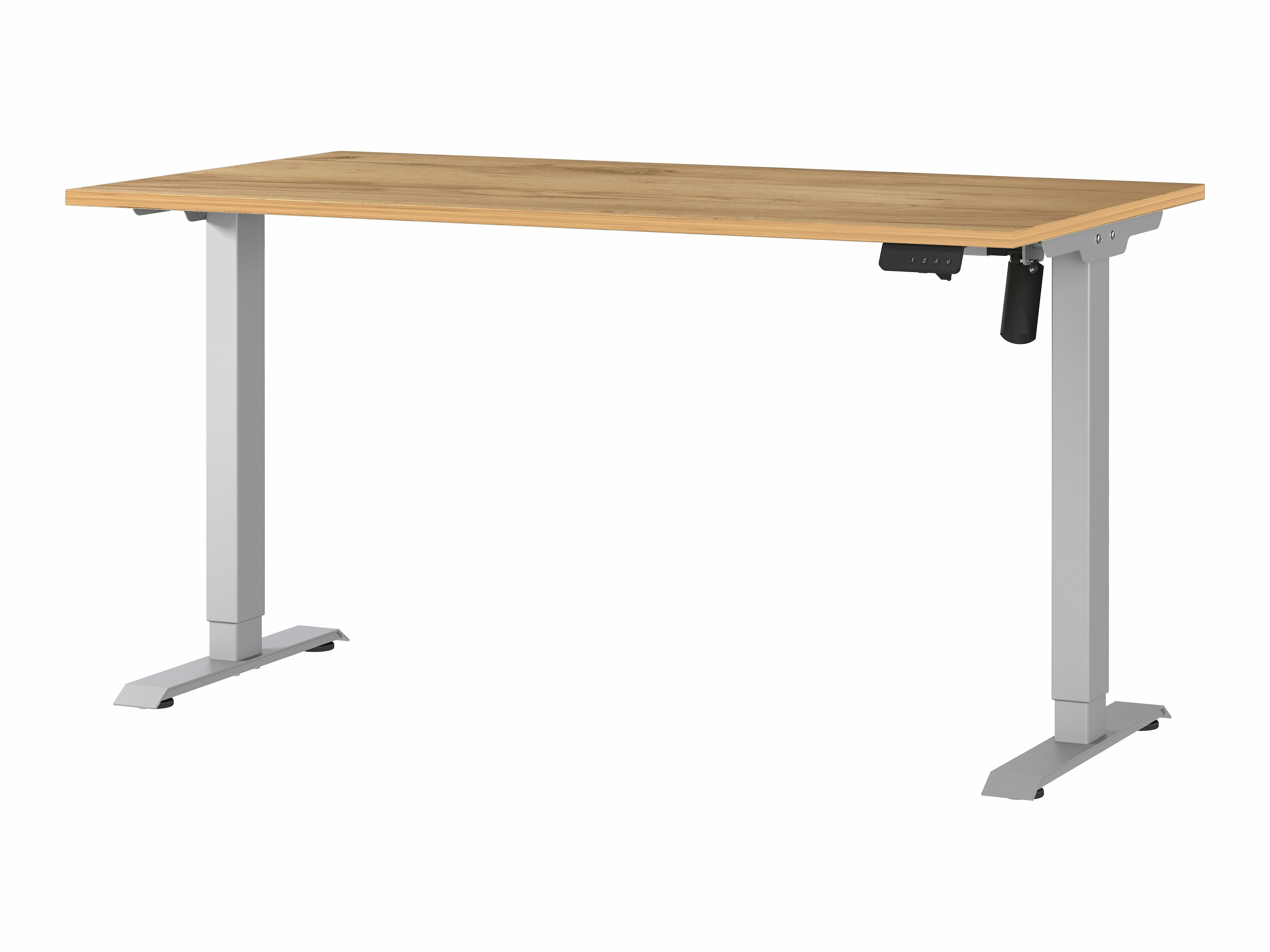 Escritorio de altura regulable Lartesi 116 (Navarra roble + Plata)