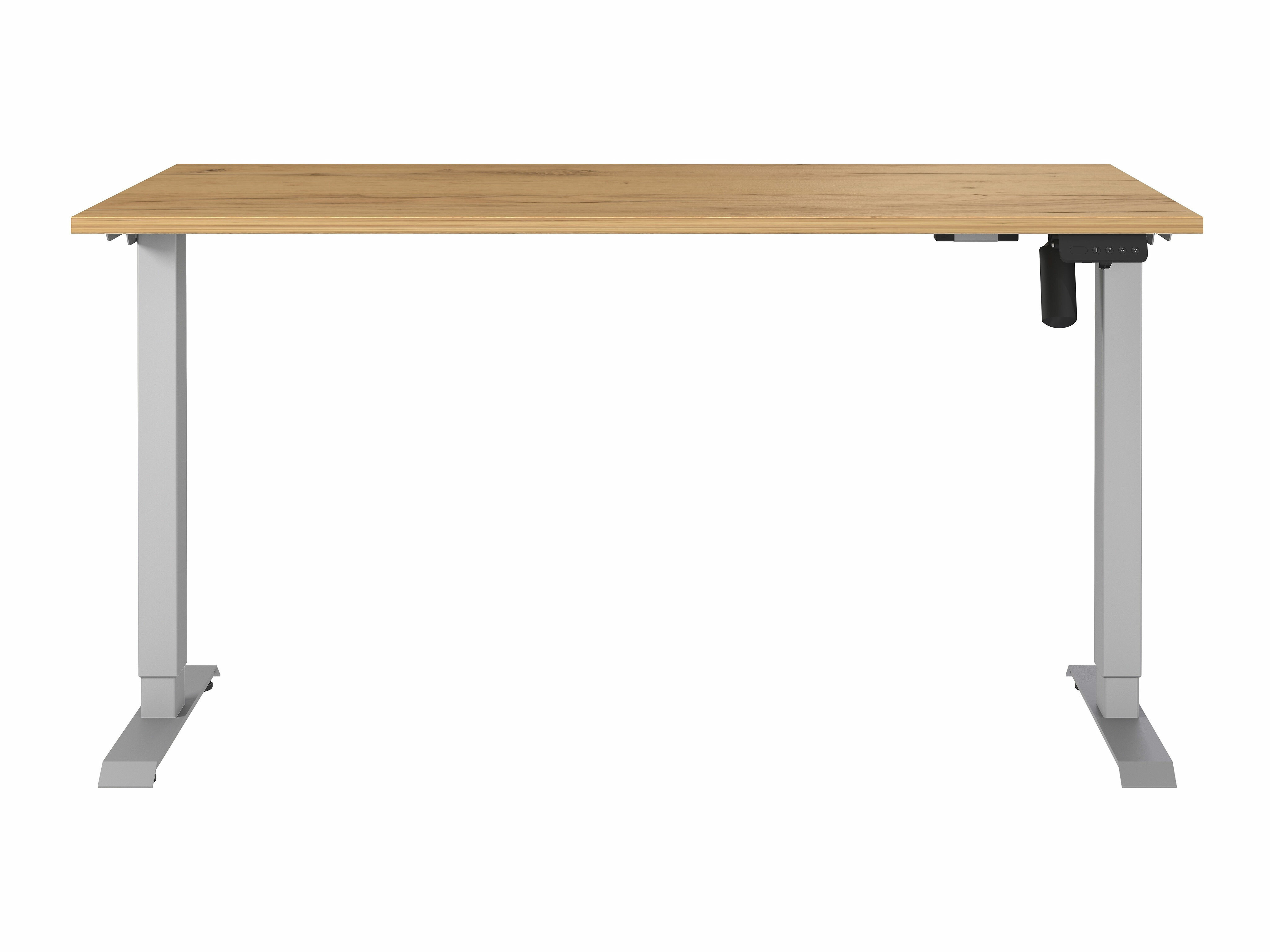 Escritorio de altura regulable Lartesi 116 (Navarra roble + Plata)