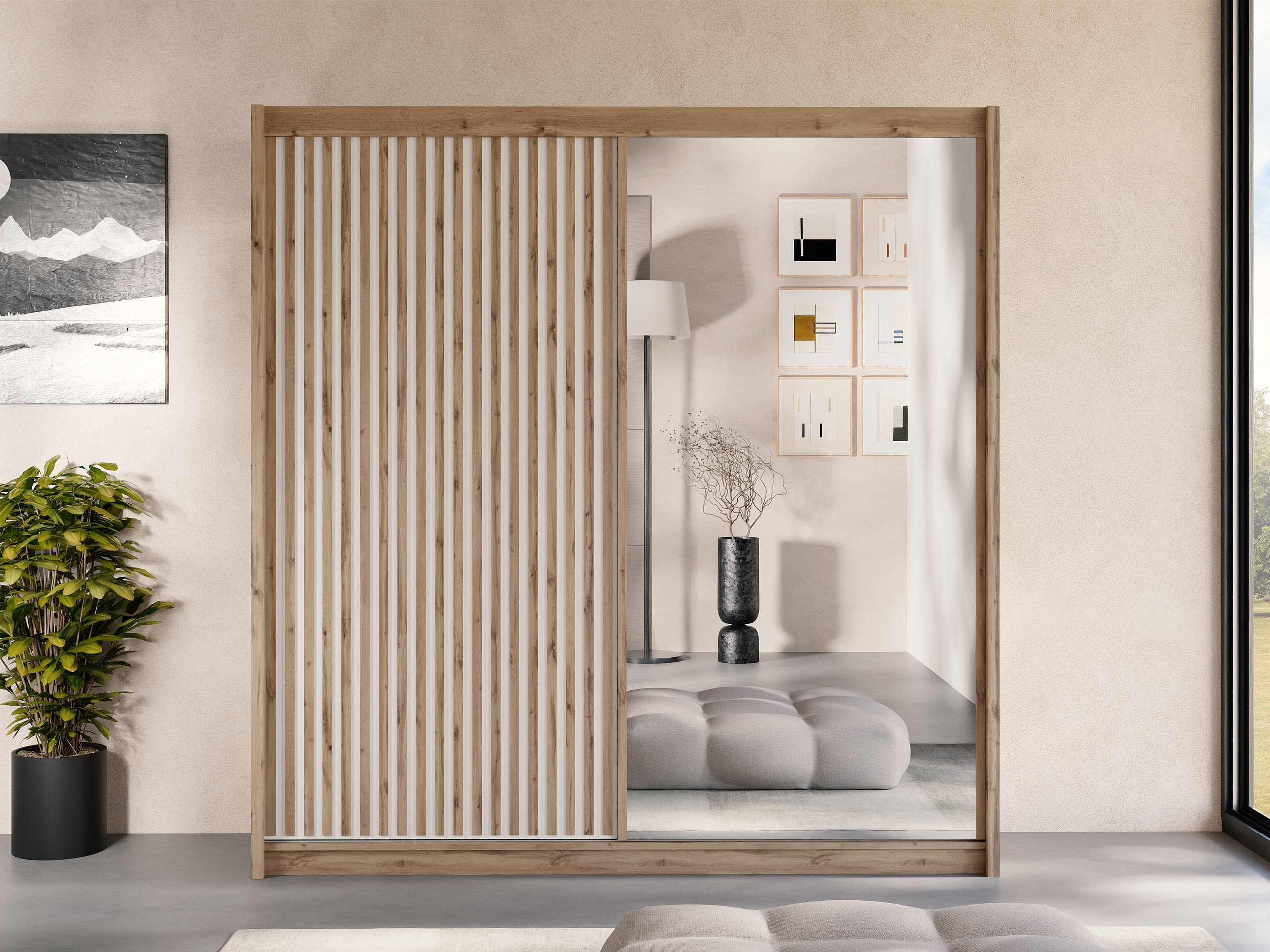 Armario Gemes (Roble wotan + Blanco)