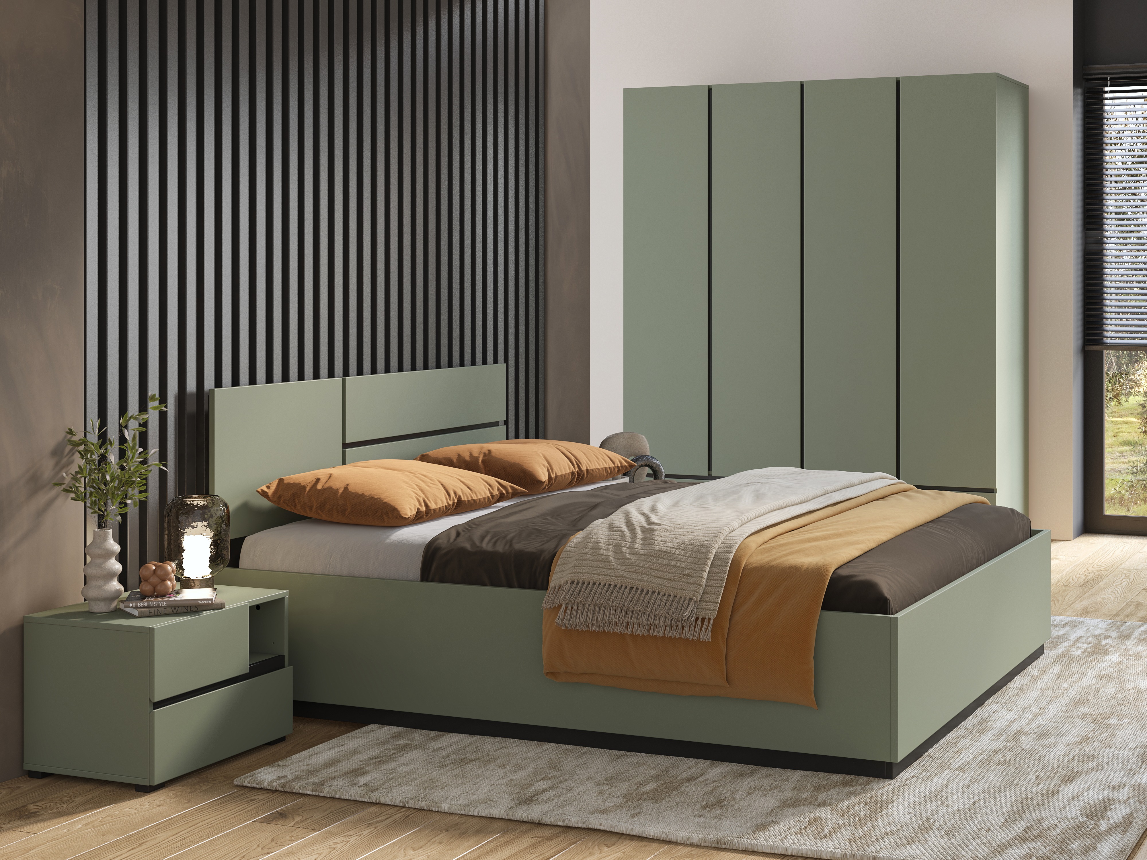 Conjunto de dormitorio Alfere 124 (Verde)
