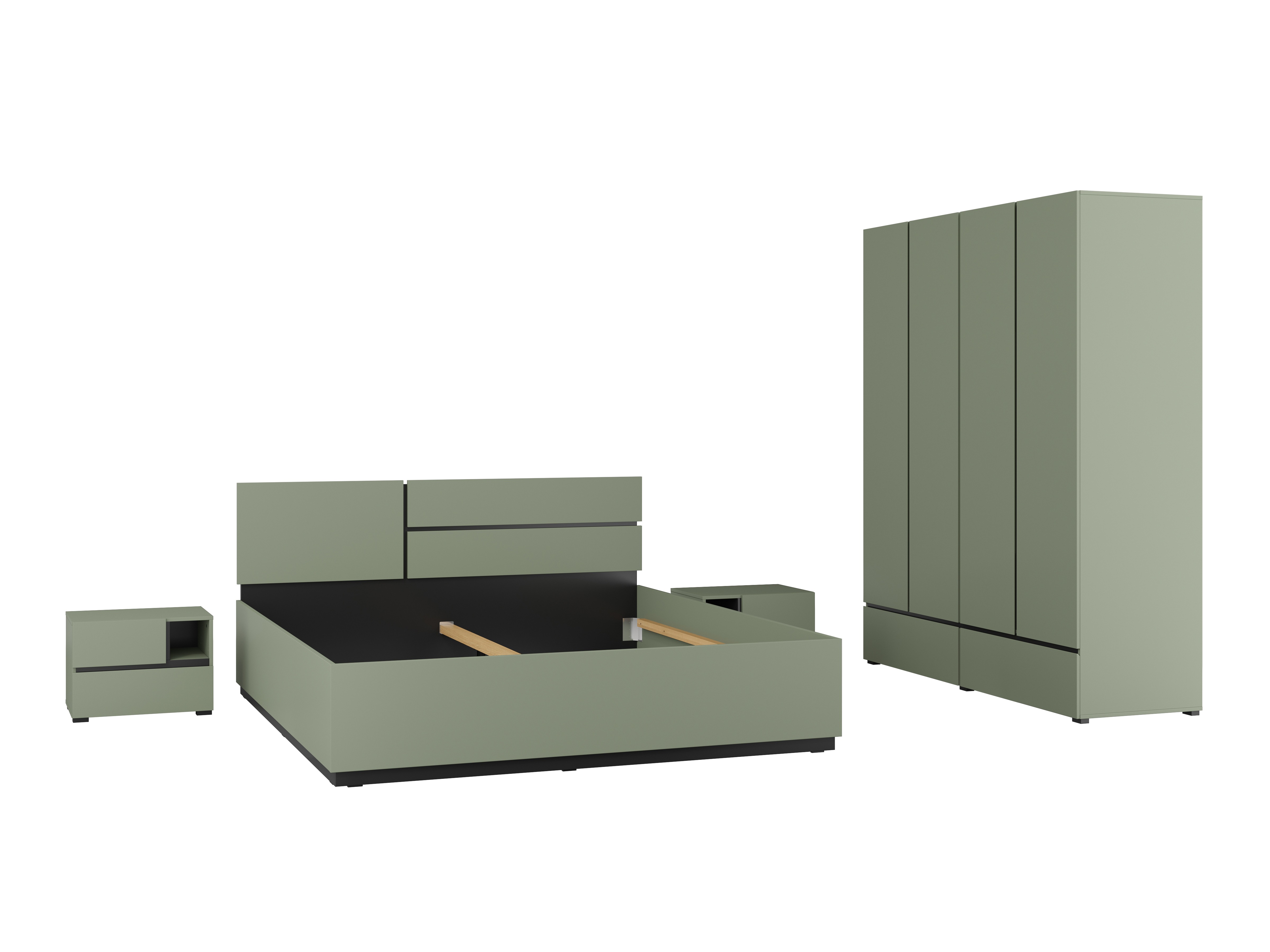 Conjunto de dormitorio Alfere 124 (Verde)