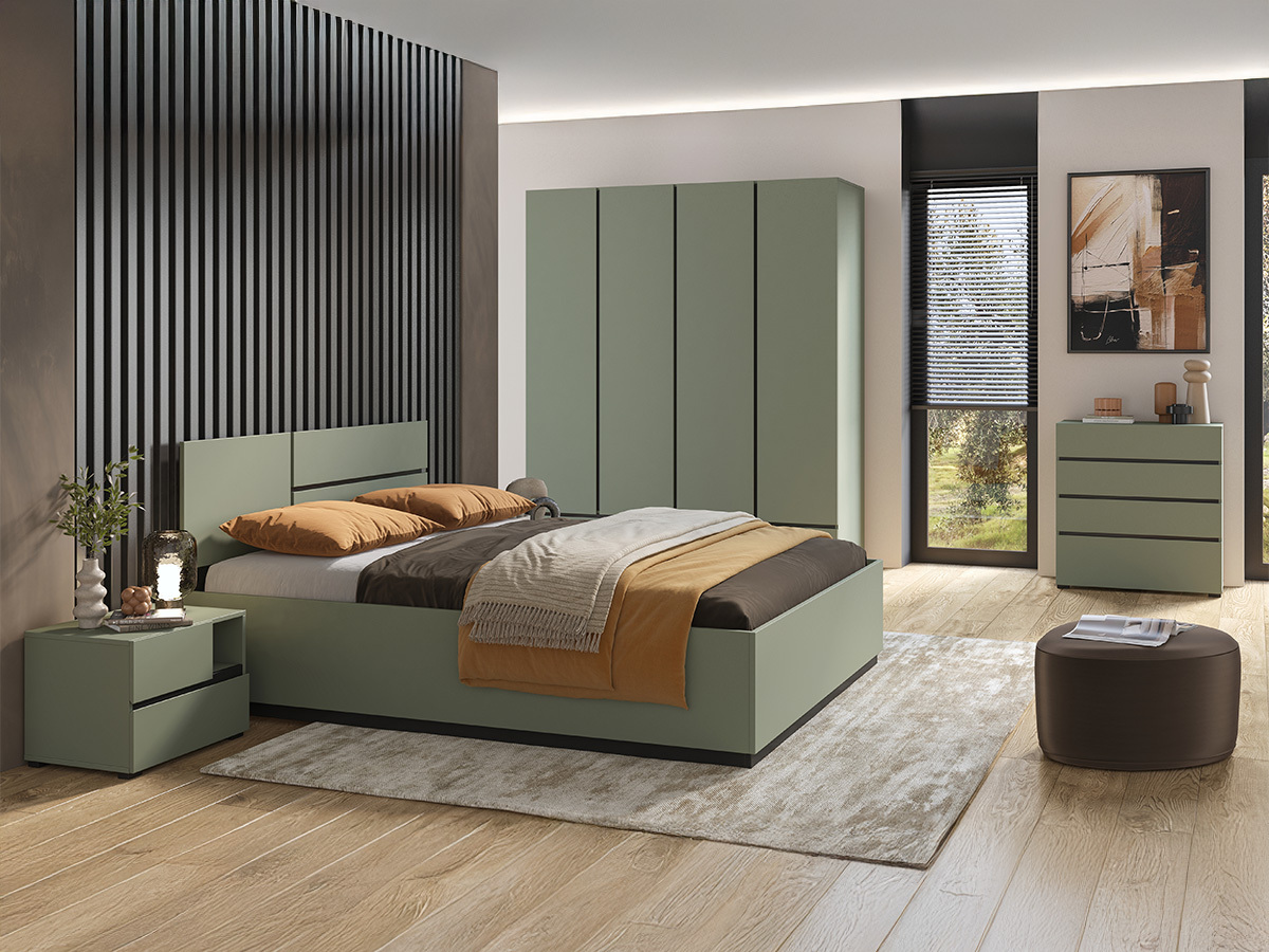 Conjunto de dormitorio Alfere 124 (Verde)