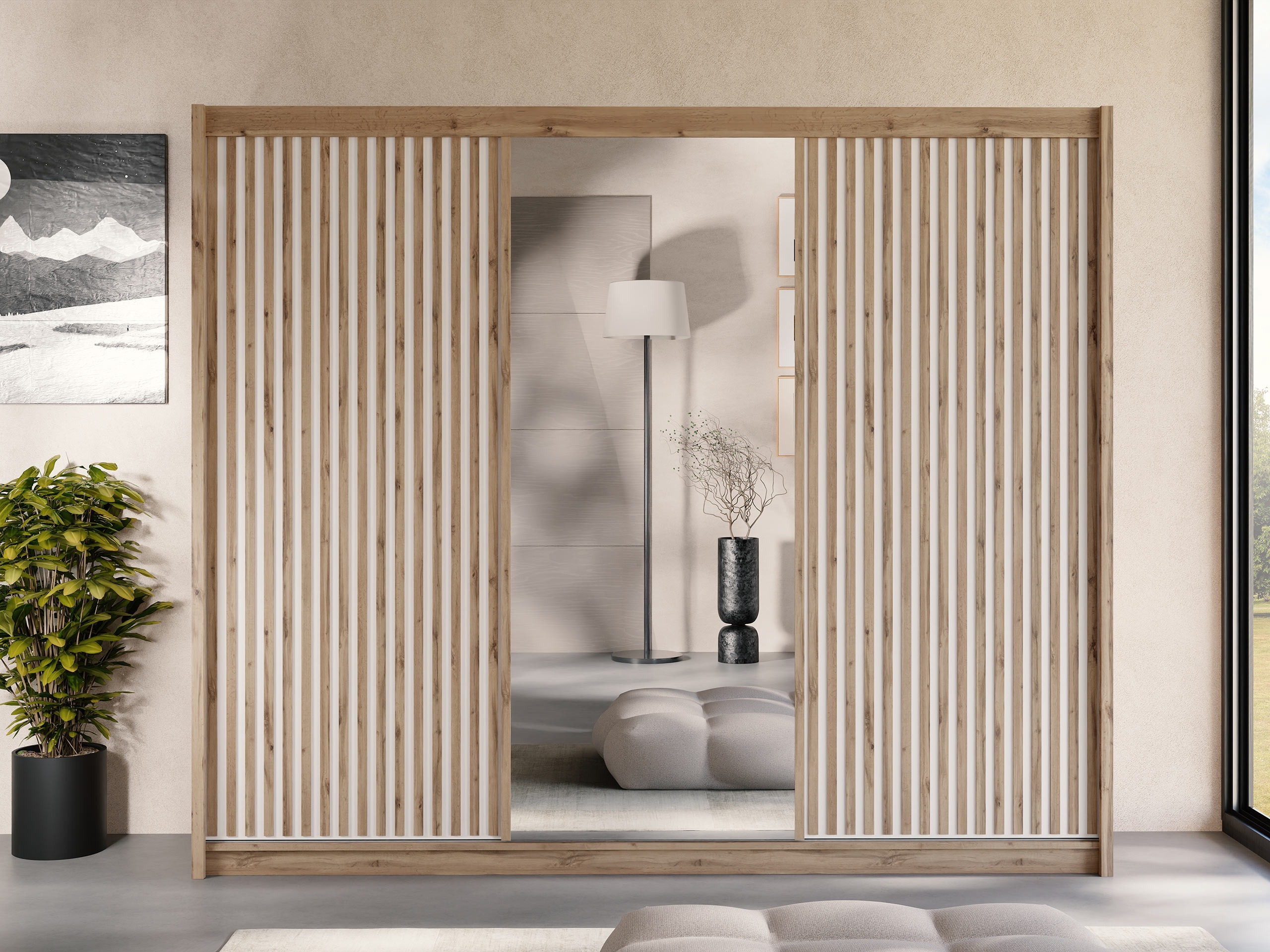 Armario Honolulu 275 (Roble wotan + Blanco)