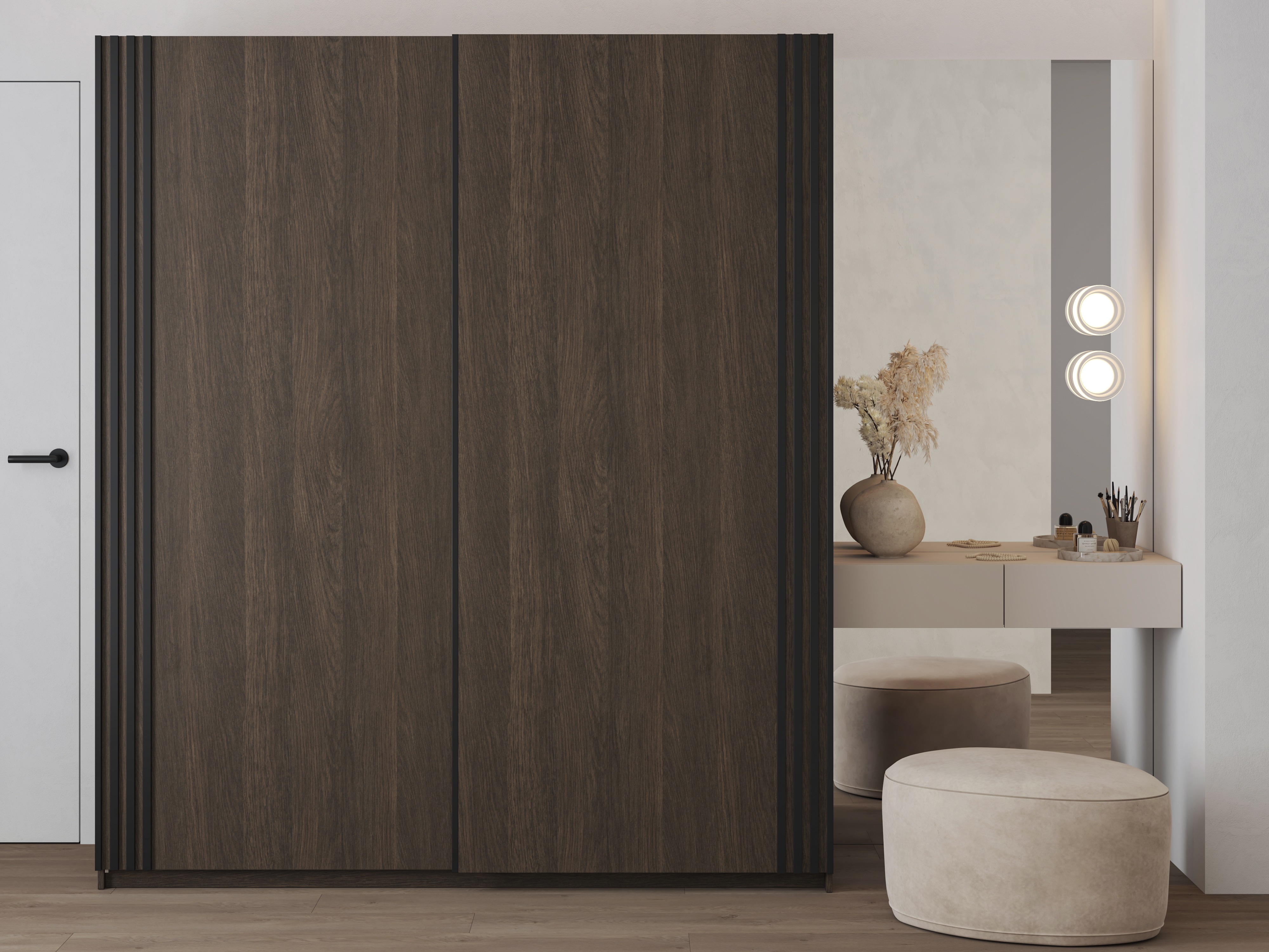 Armario Austin 372 (Roble oscuro + Negro)