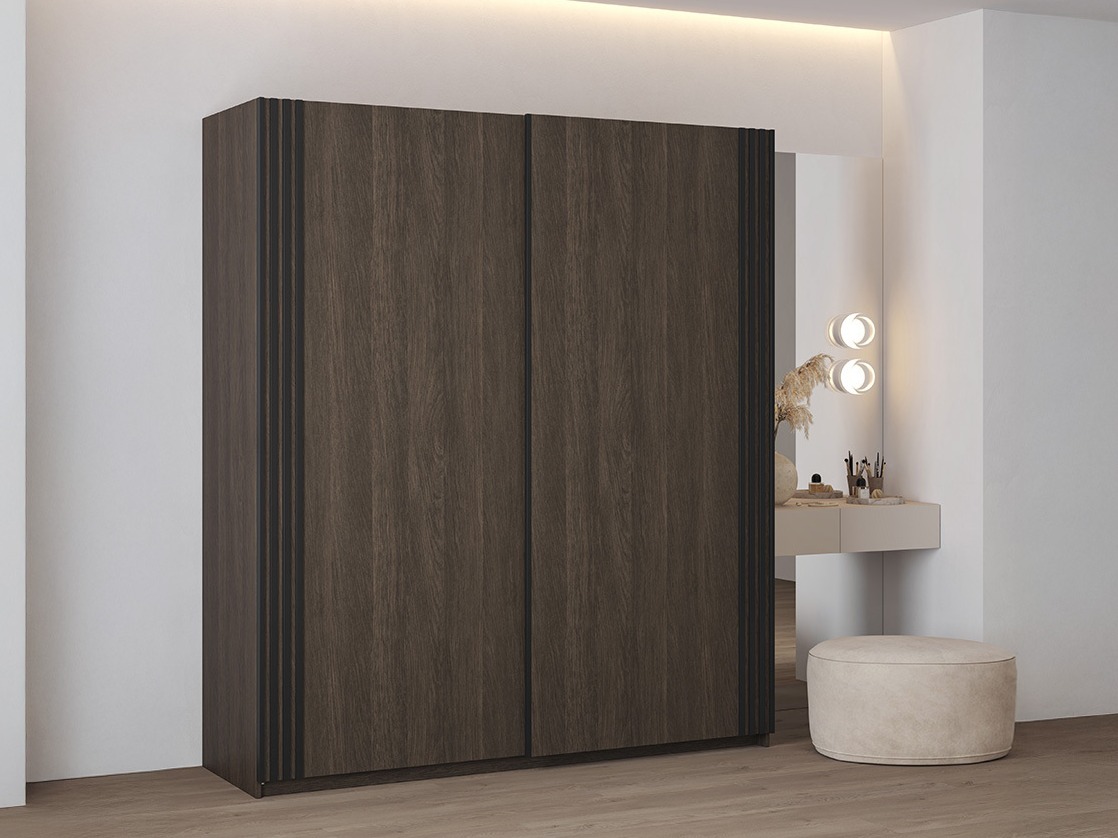 Armario Austin 372 (Roble oscuro + Negro)