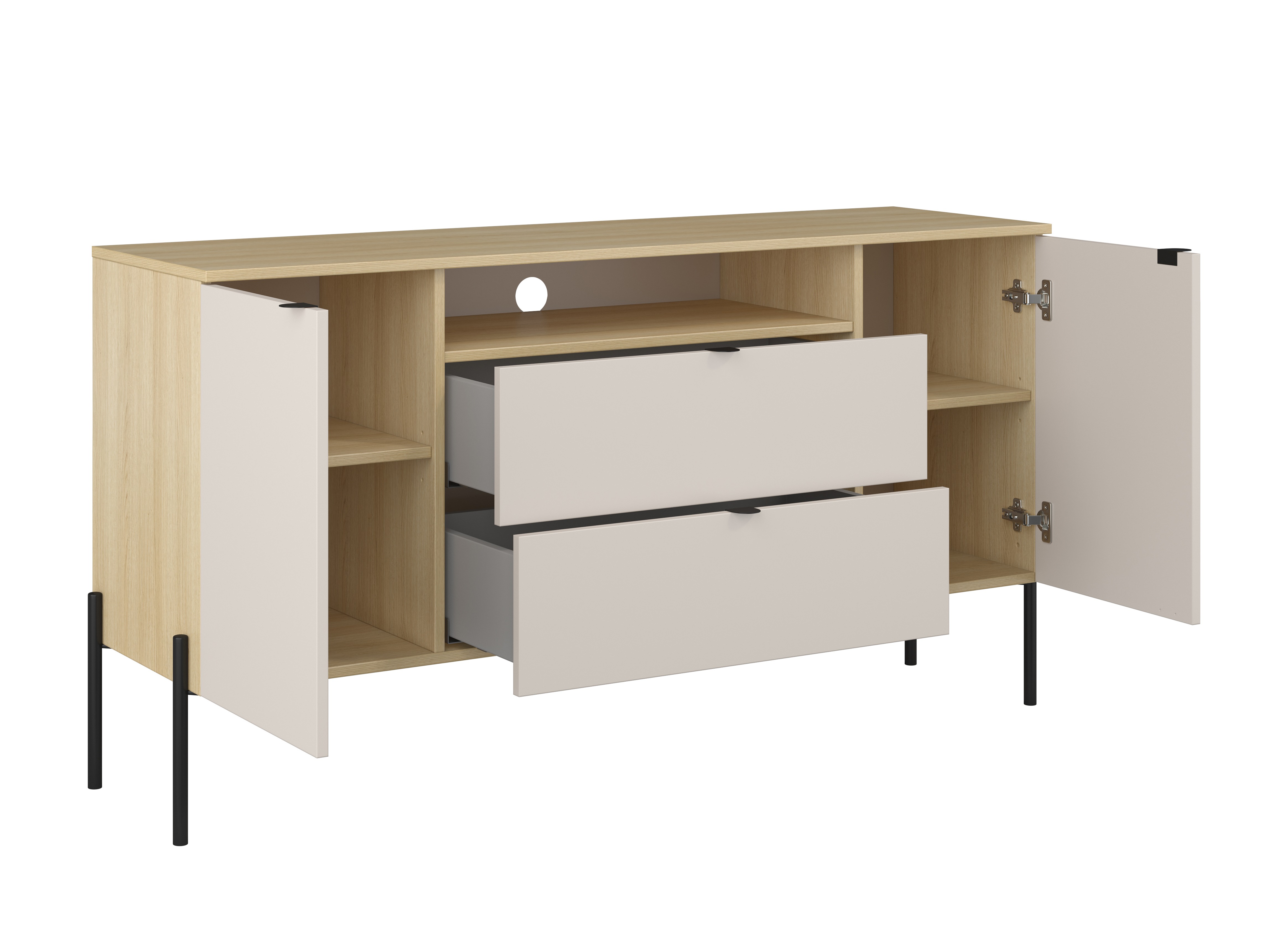 Cómoda Levtenu 114 (Roble + Cachemira)