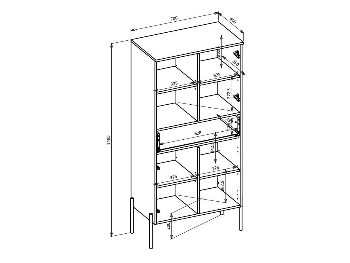 Estantería Levtenu 110 (Roble + Cachemira)