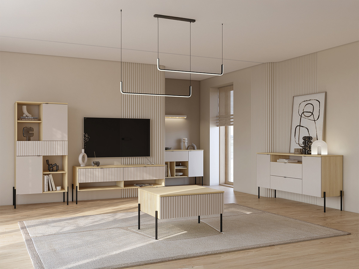 Mueble TV Levtenu 108 (Roble + Cachemira)