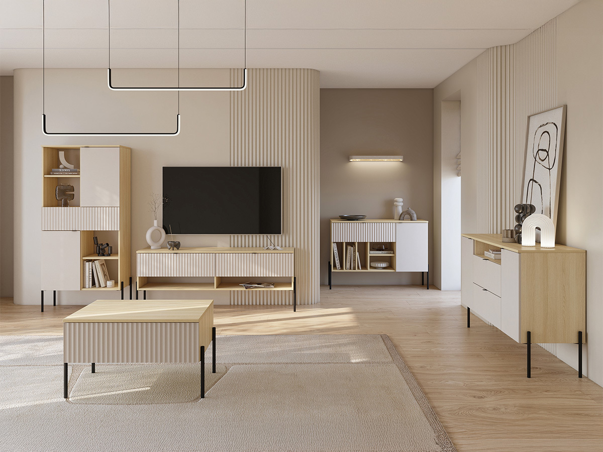 Conjunto de salón Levtenu 119 (Roble + Cachemira)