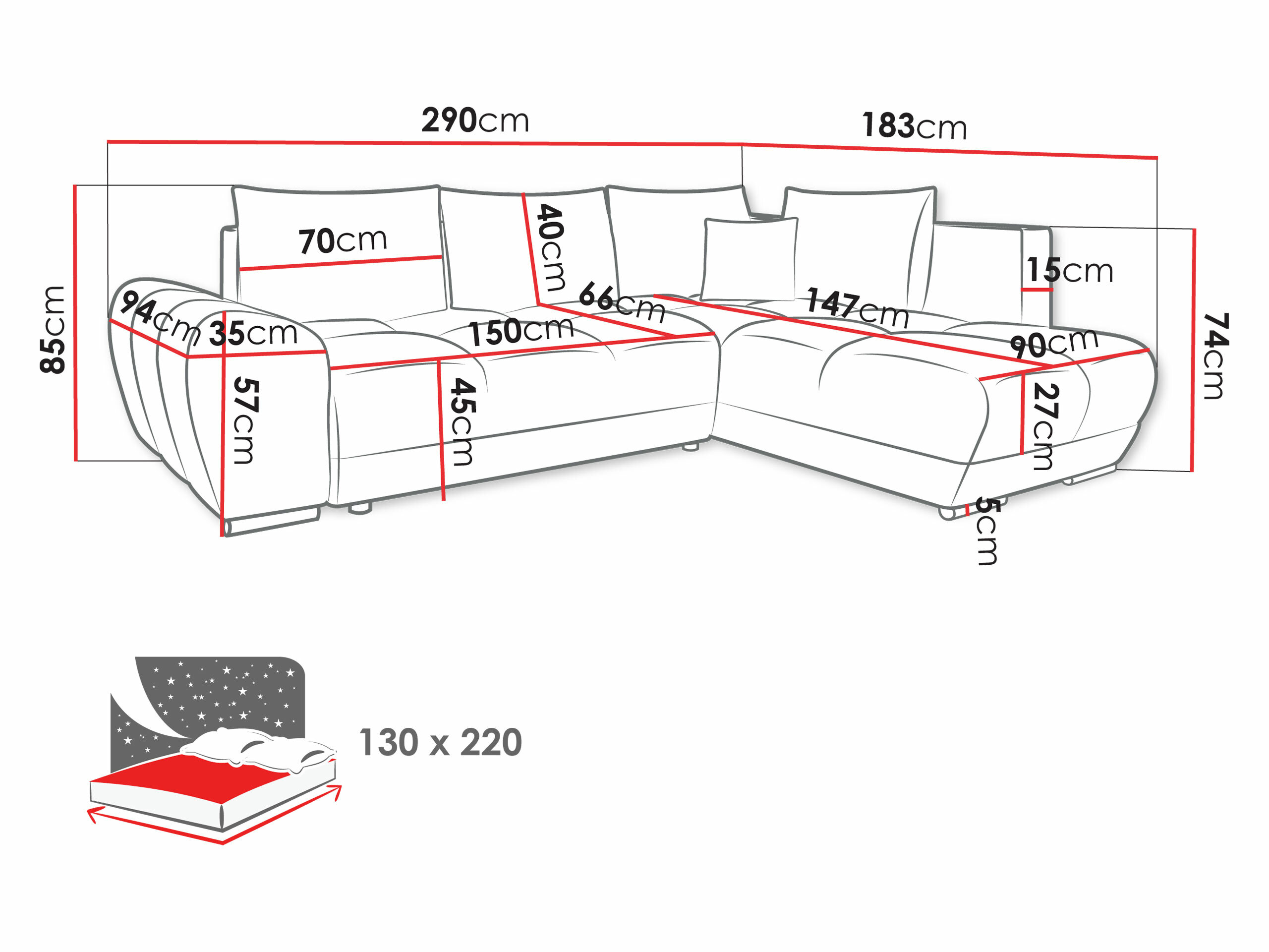Sofá rinconero Camden 107 (Velo 623)