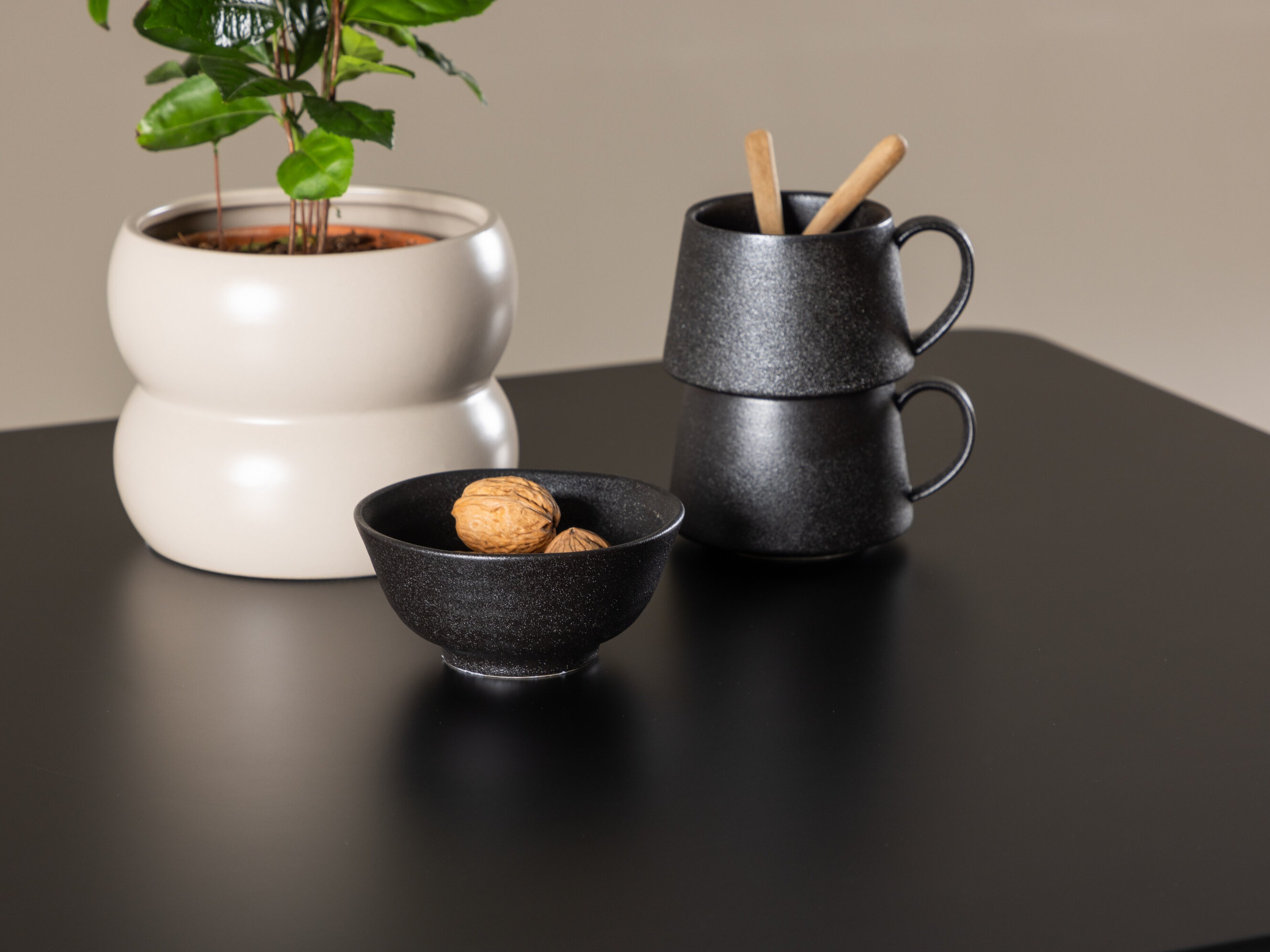 Conjunto de mesas y sillas para comedor Dallas 4909 (Beige + Negro)