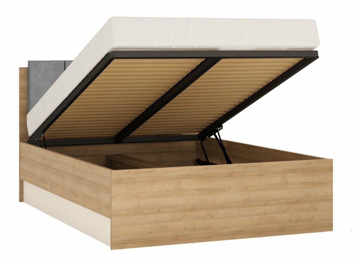 Conjunto de dormitorio Feldeli 122 (Riviera roble + Blanco brillante)