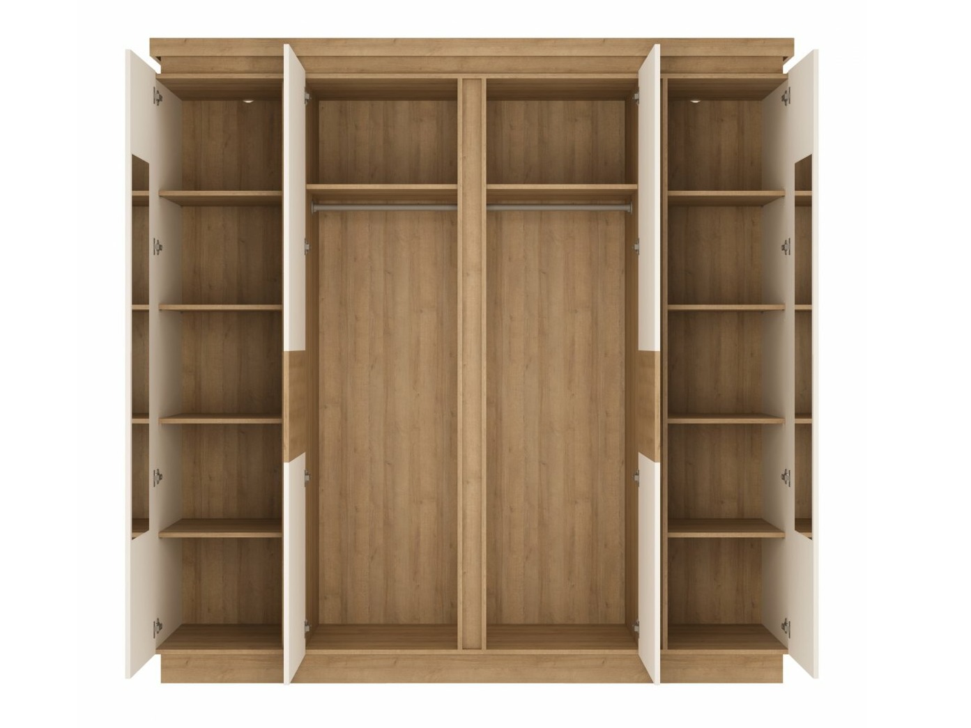 Conjunto de dormitorio Feldeli 122 (Riviera roble + Blanco brillante)