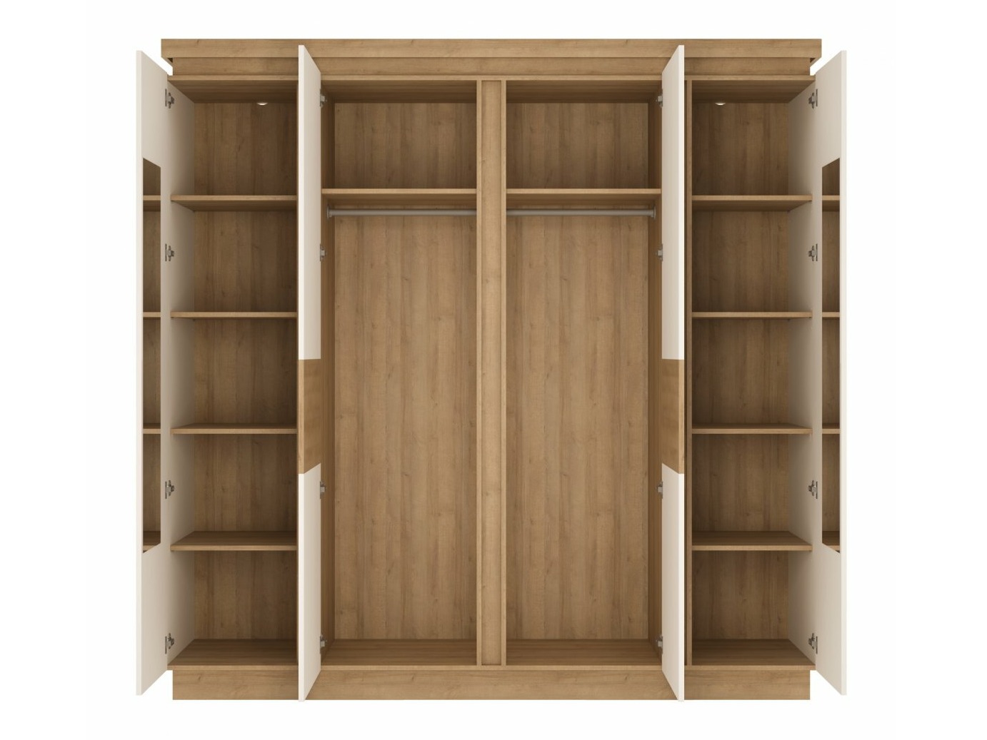 Conjunto de dormitorio Feldeli 122 (Riviera roble + Blanco brillante)