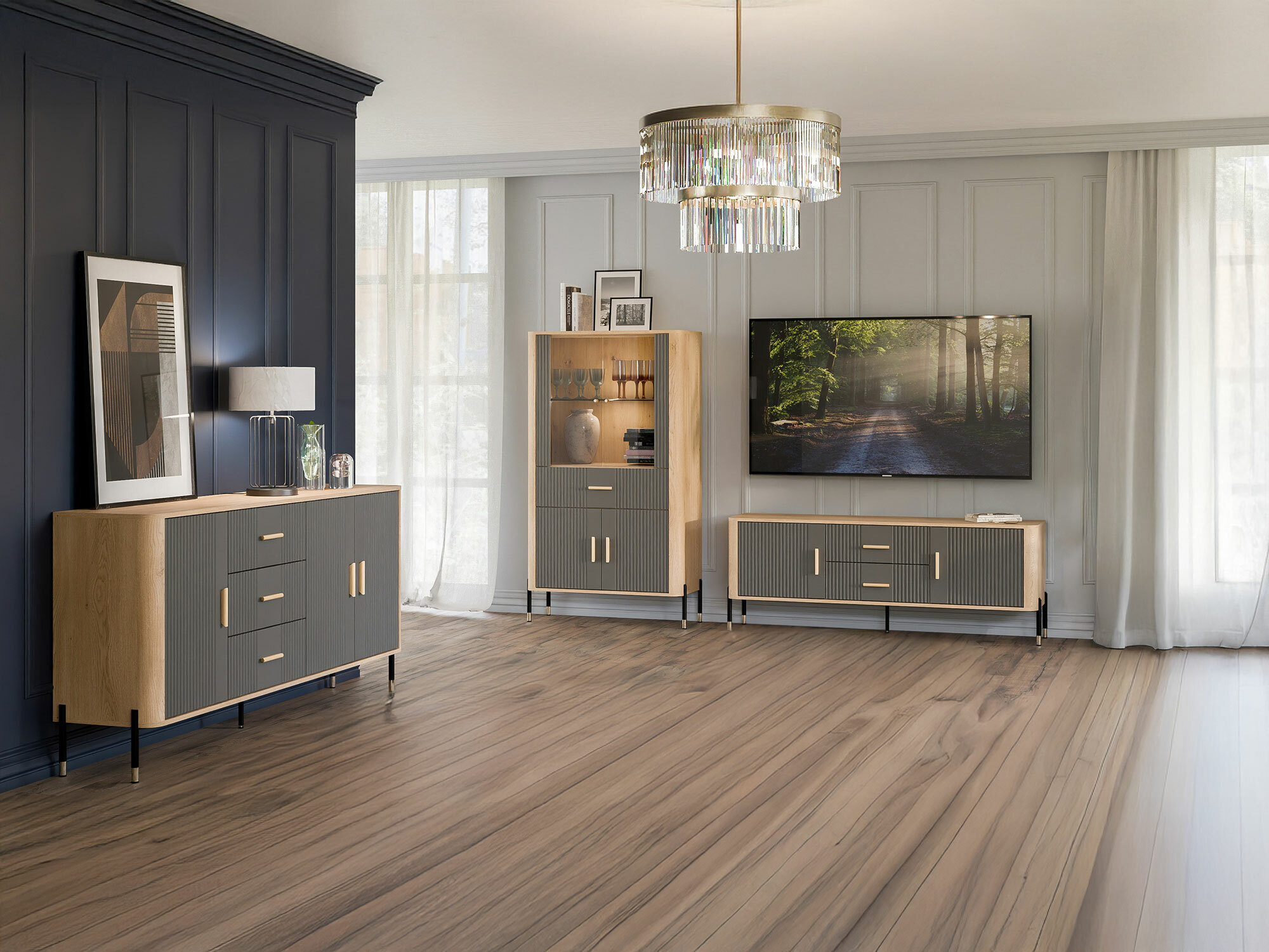 Conjunto de salón Flosora 147 (Gris)