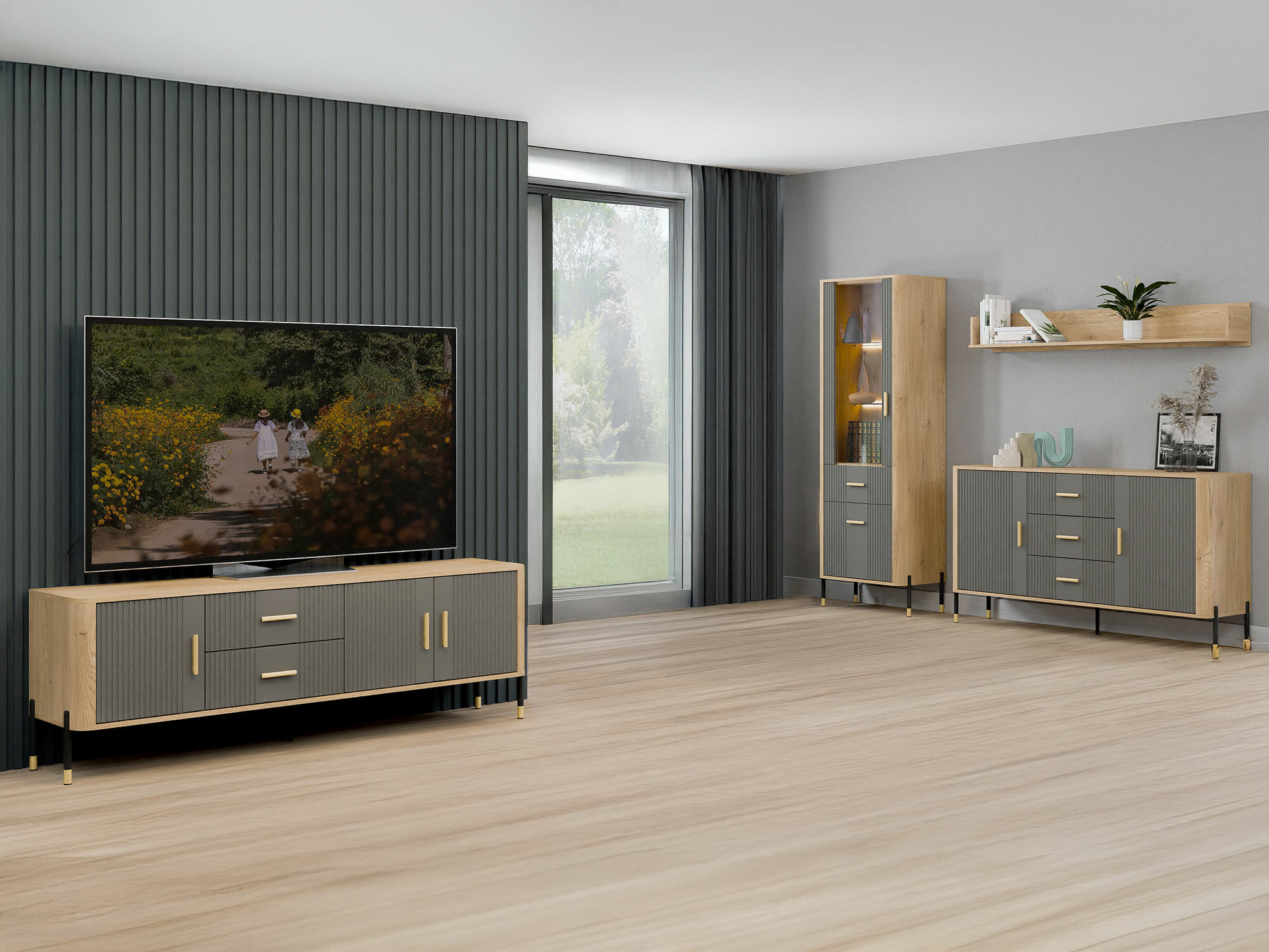 Conjunto de salón Flosora 148 (Gris)