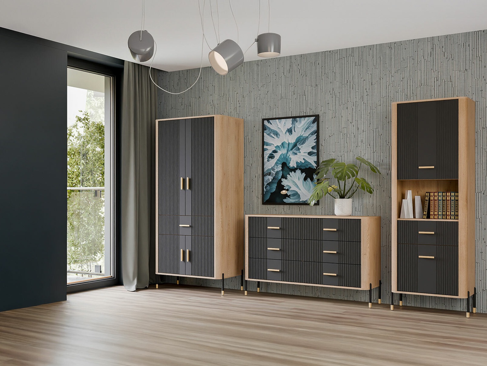 Conjunto de salón Flosora 149 (Antracita)