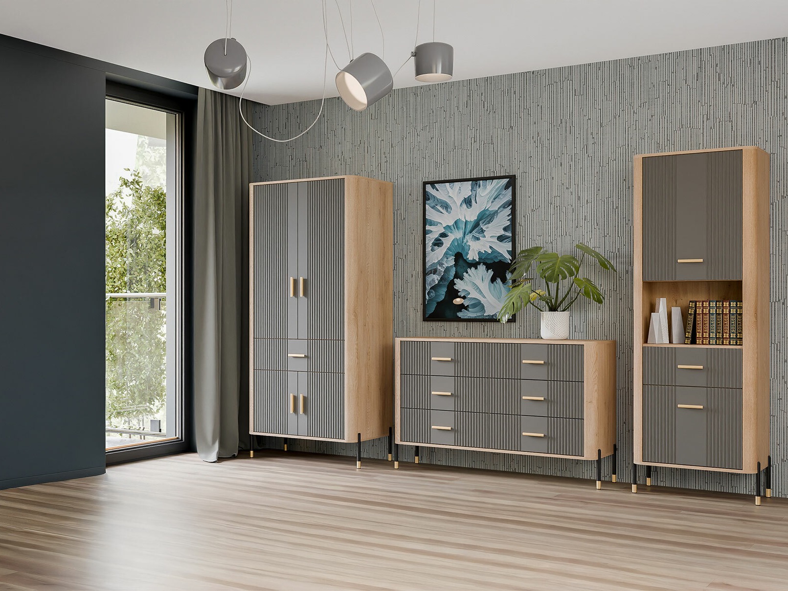 Conjunto de salón Flosora 149 (Gris)