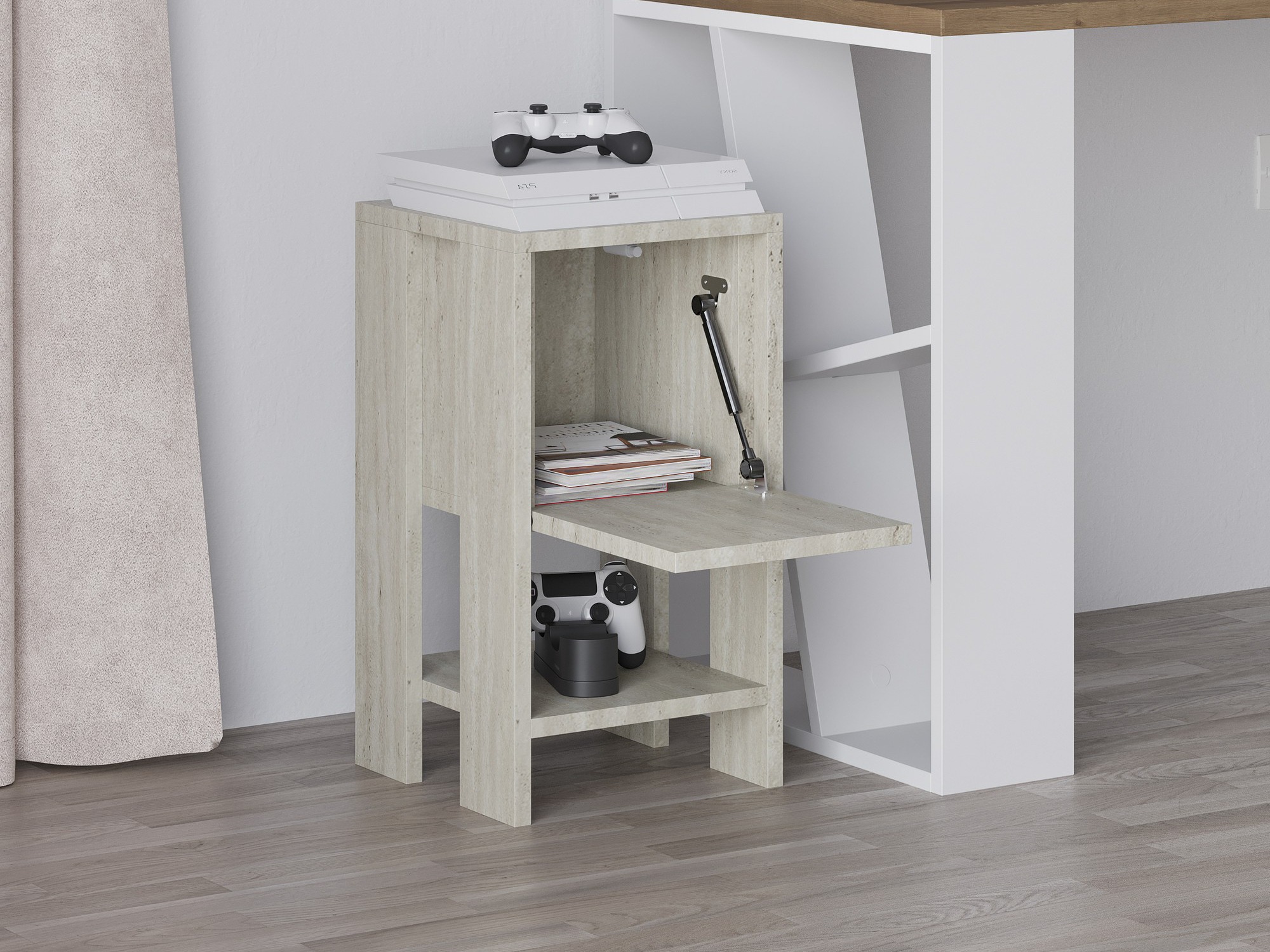 Mesilla de noche Kailua 398 (Travertino claro)