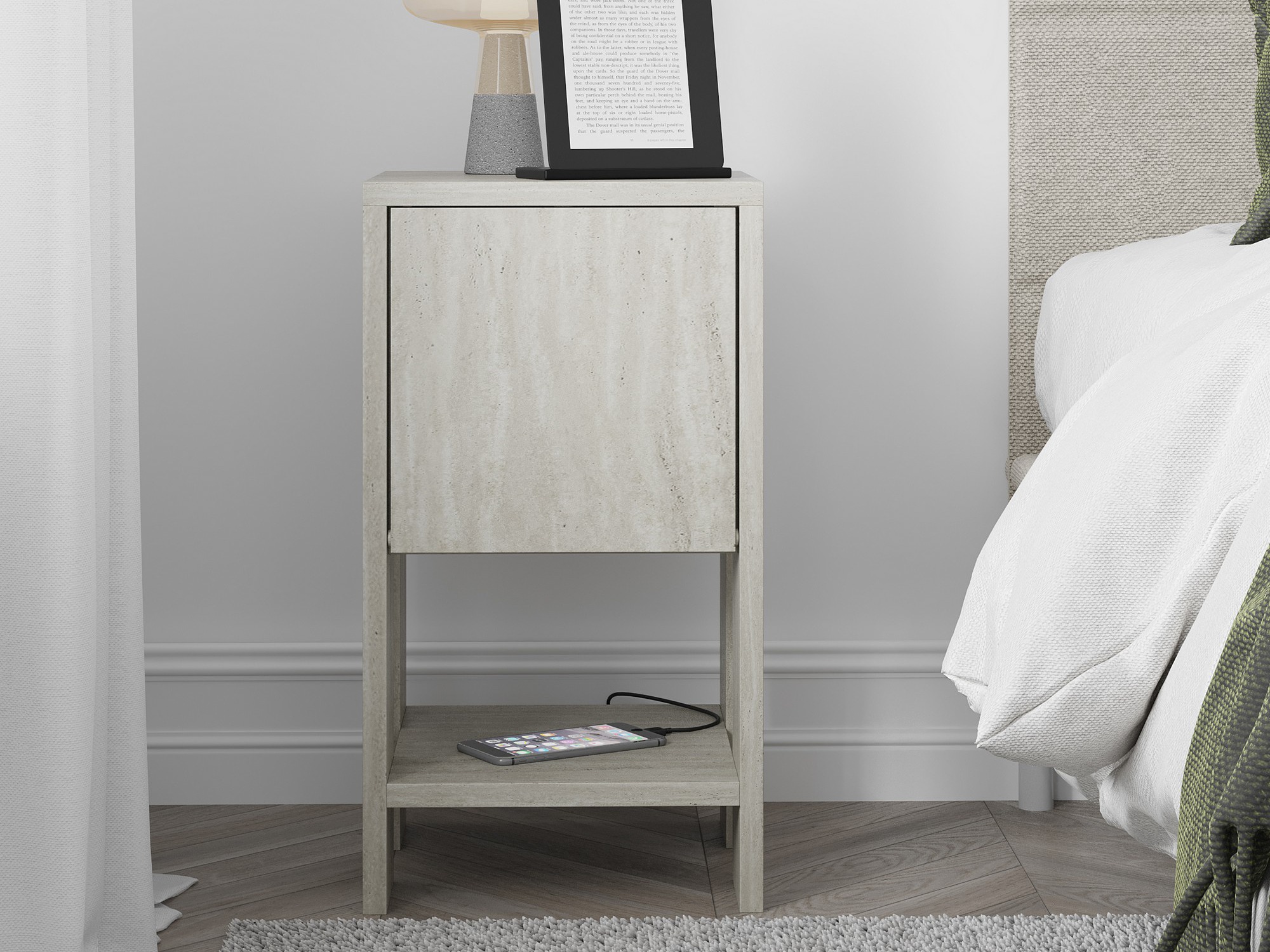 Mesilla de noche Kailua 398 (Travertino claro)