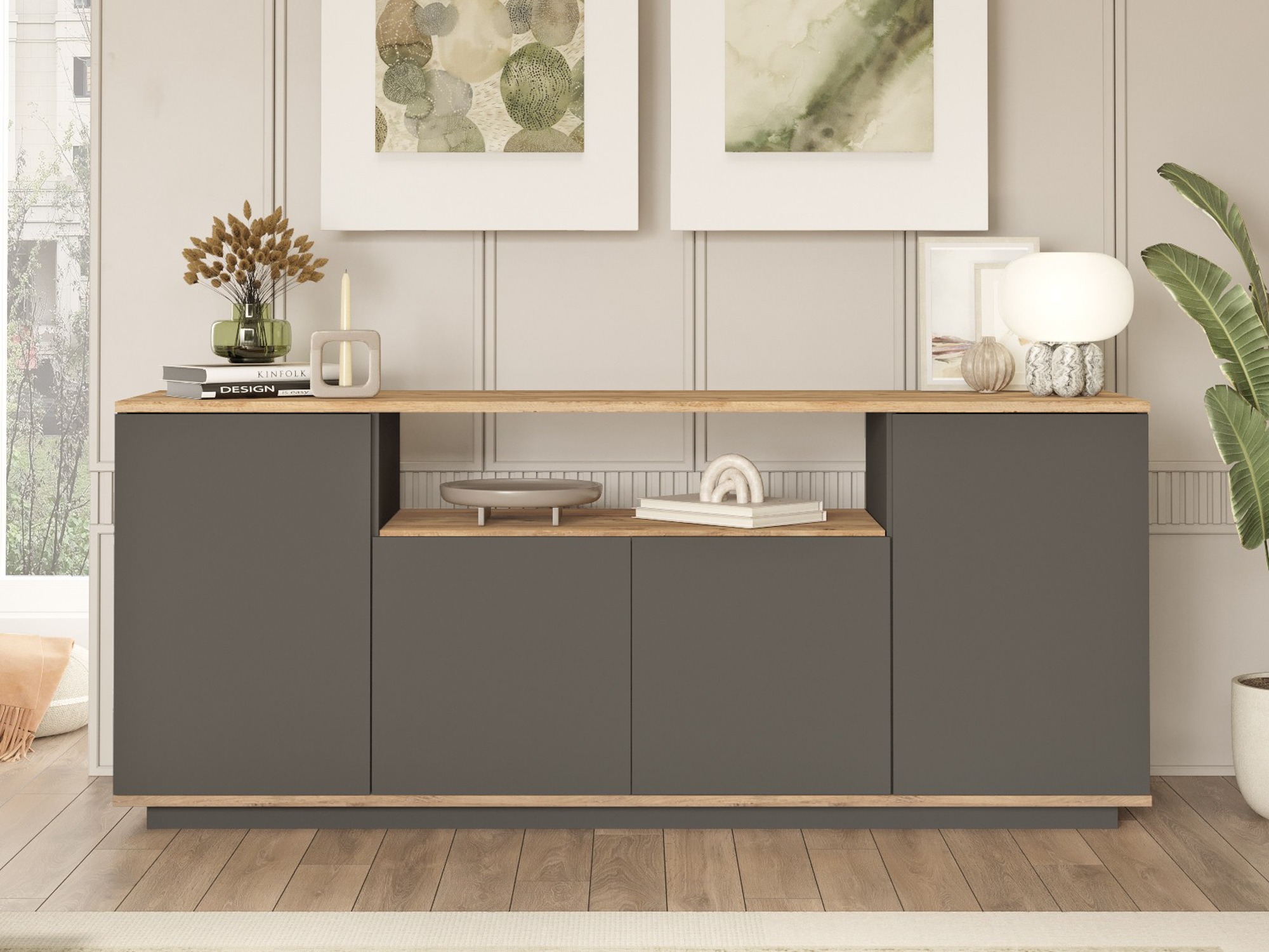 Aparador Kailua 2660 (Antracita + Pino)