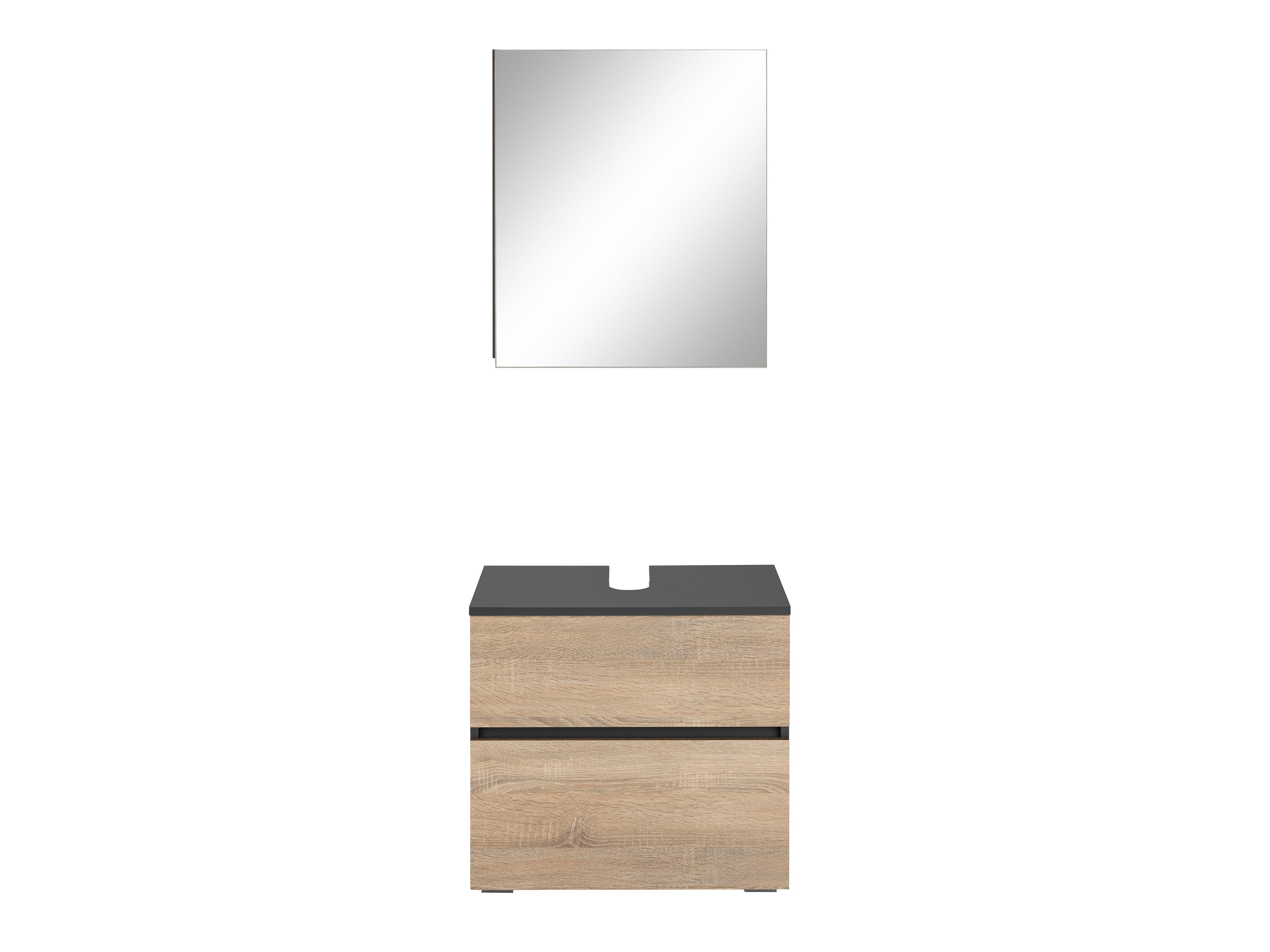 Conjunto de mueble de baño Soncamu 117 (Antracita + Roble)