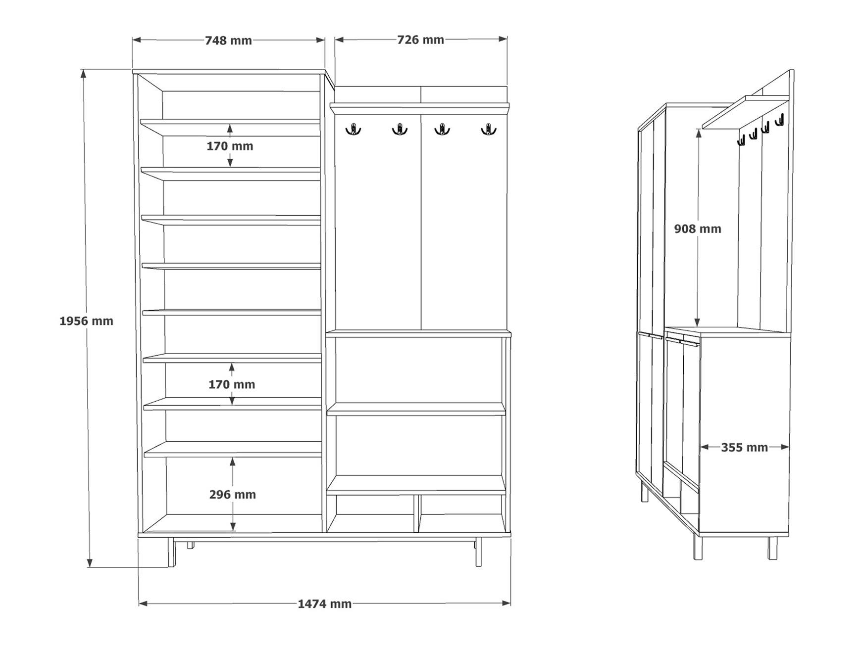 Conjunto para recibidor Asheboro 186