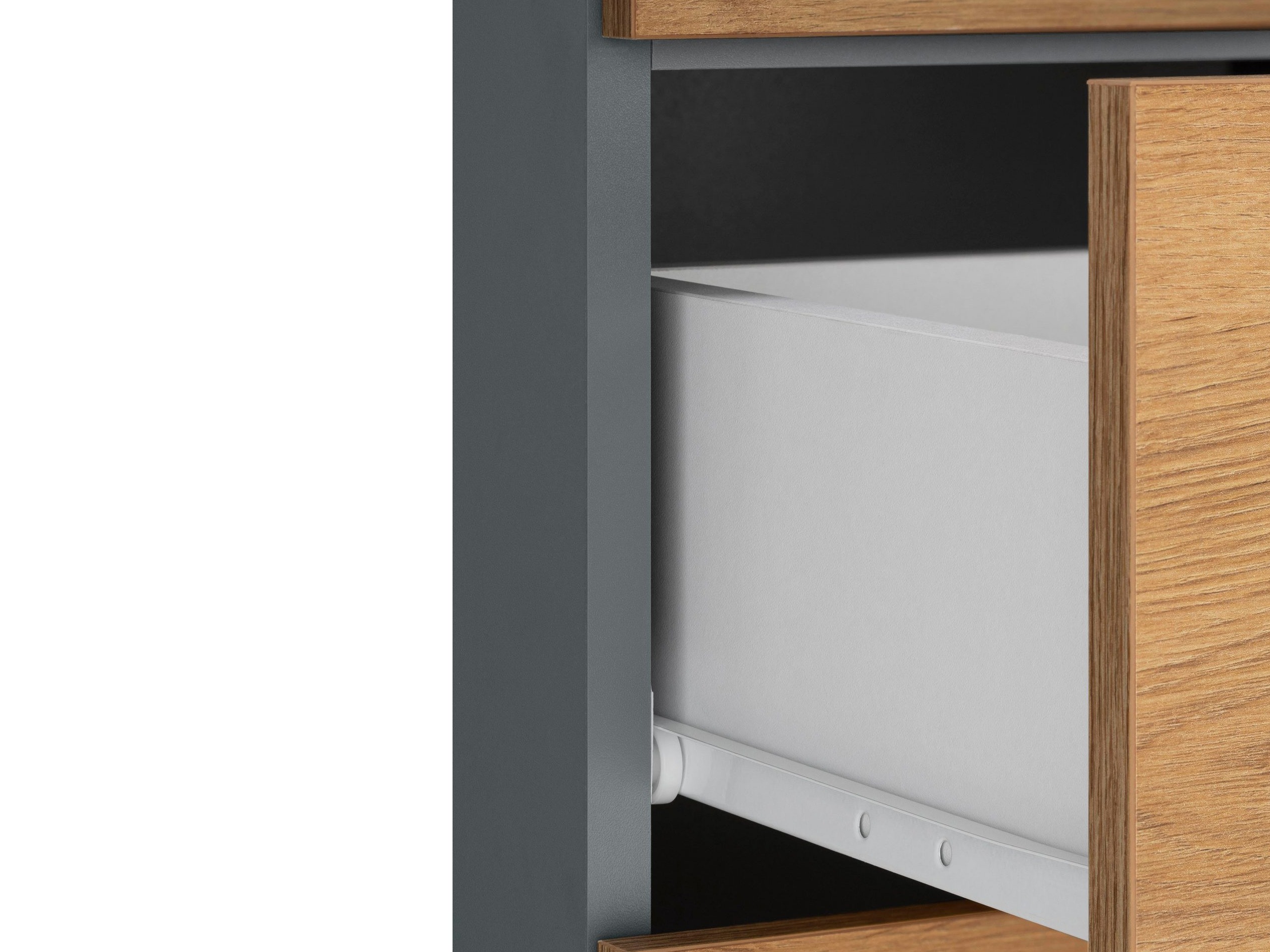 Armario de pie para baño Larlori 107 (Antracita + Roble)