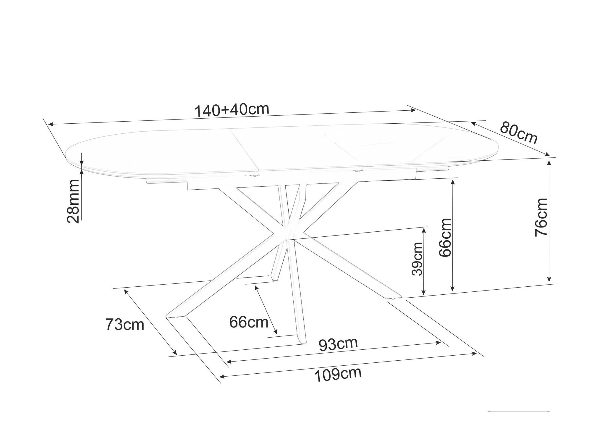 Mesa Detroit 862 (Mármol blanco)
