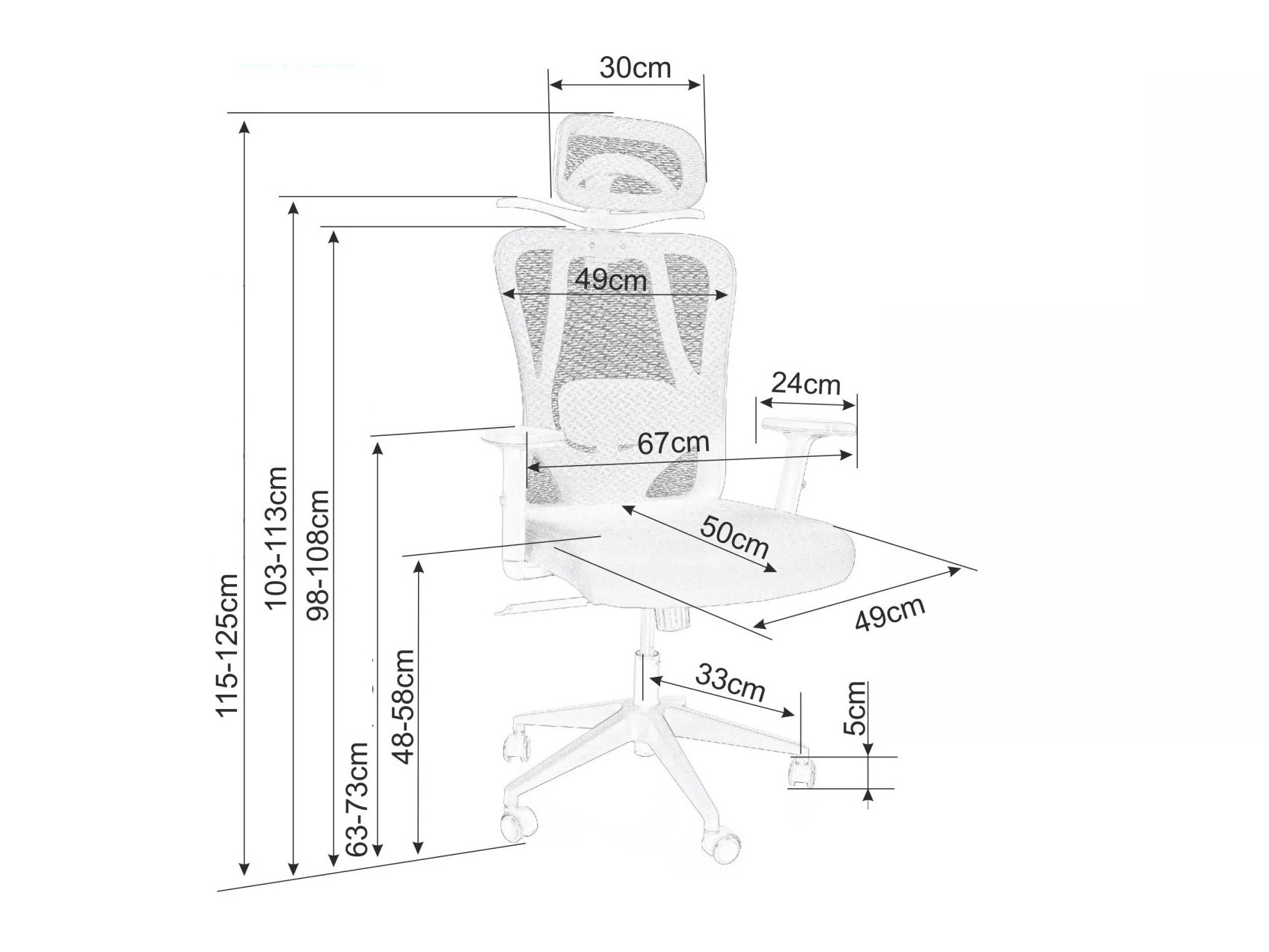 Silla de oficina Detroit 872 (Gris)