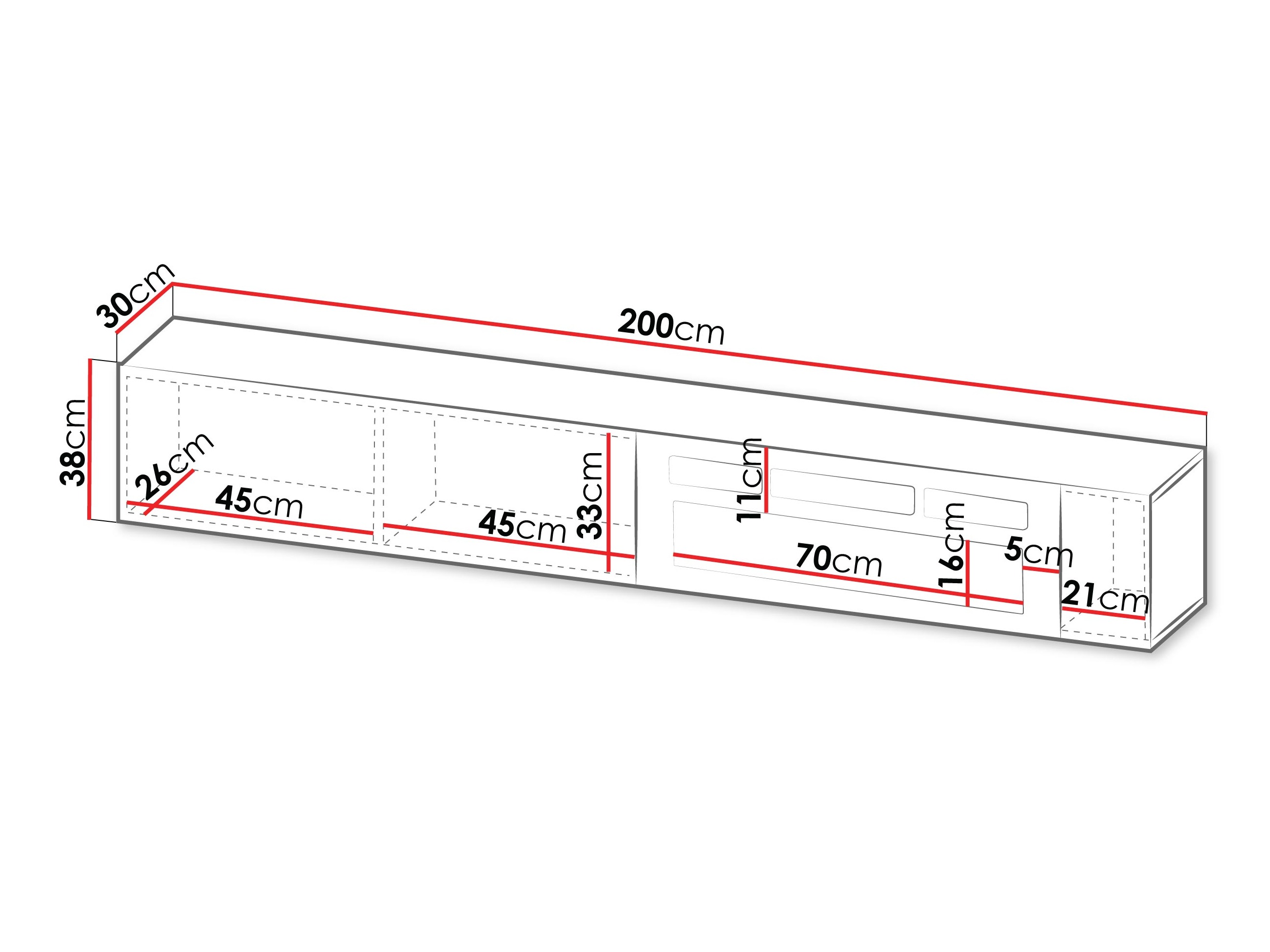 Mueble TV Calveru 110 (Negro)