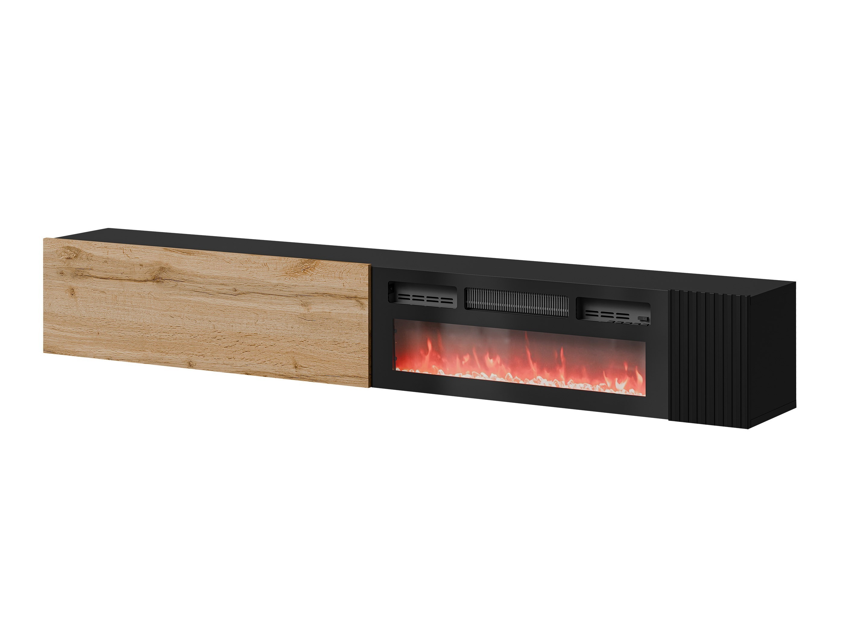 Mueble TV Calveru 110 (Roble wotan + Negro)