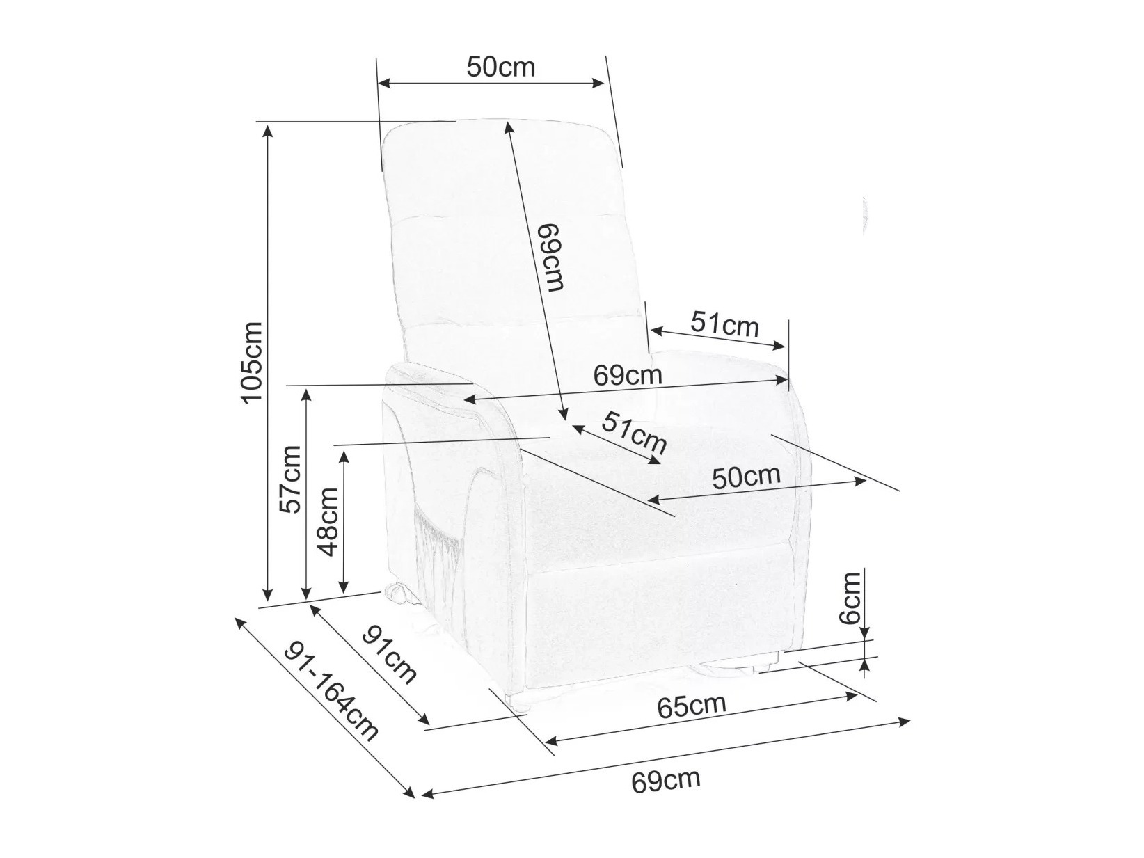 Sillón reclinable Detroit 722 (Crema)