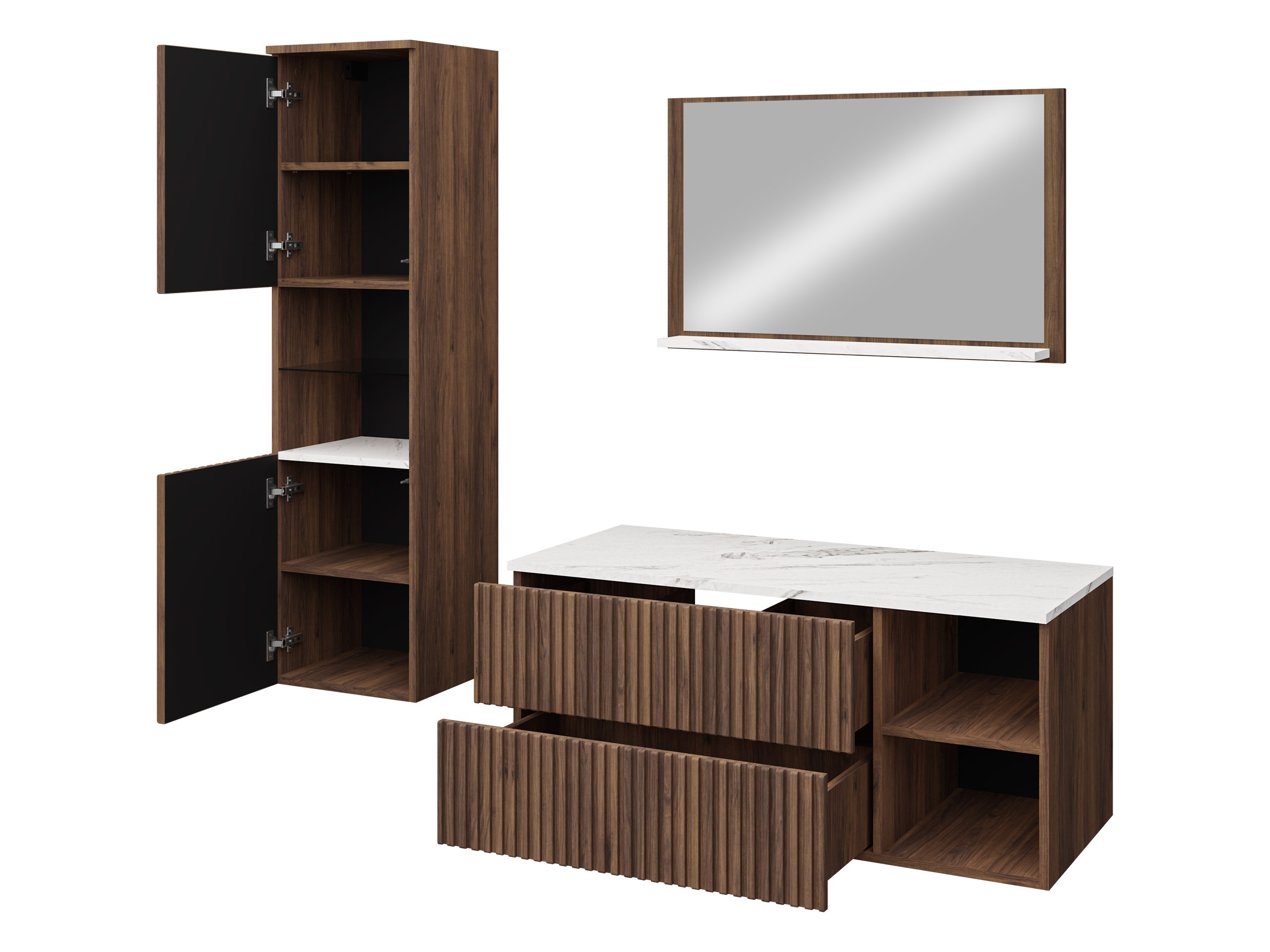 Conjunto de mueble de baño Nauta I (Cachemira + Roble)