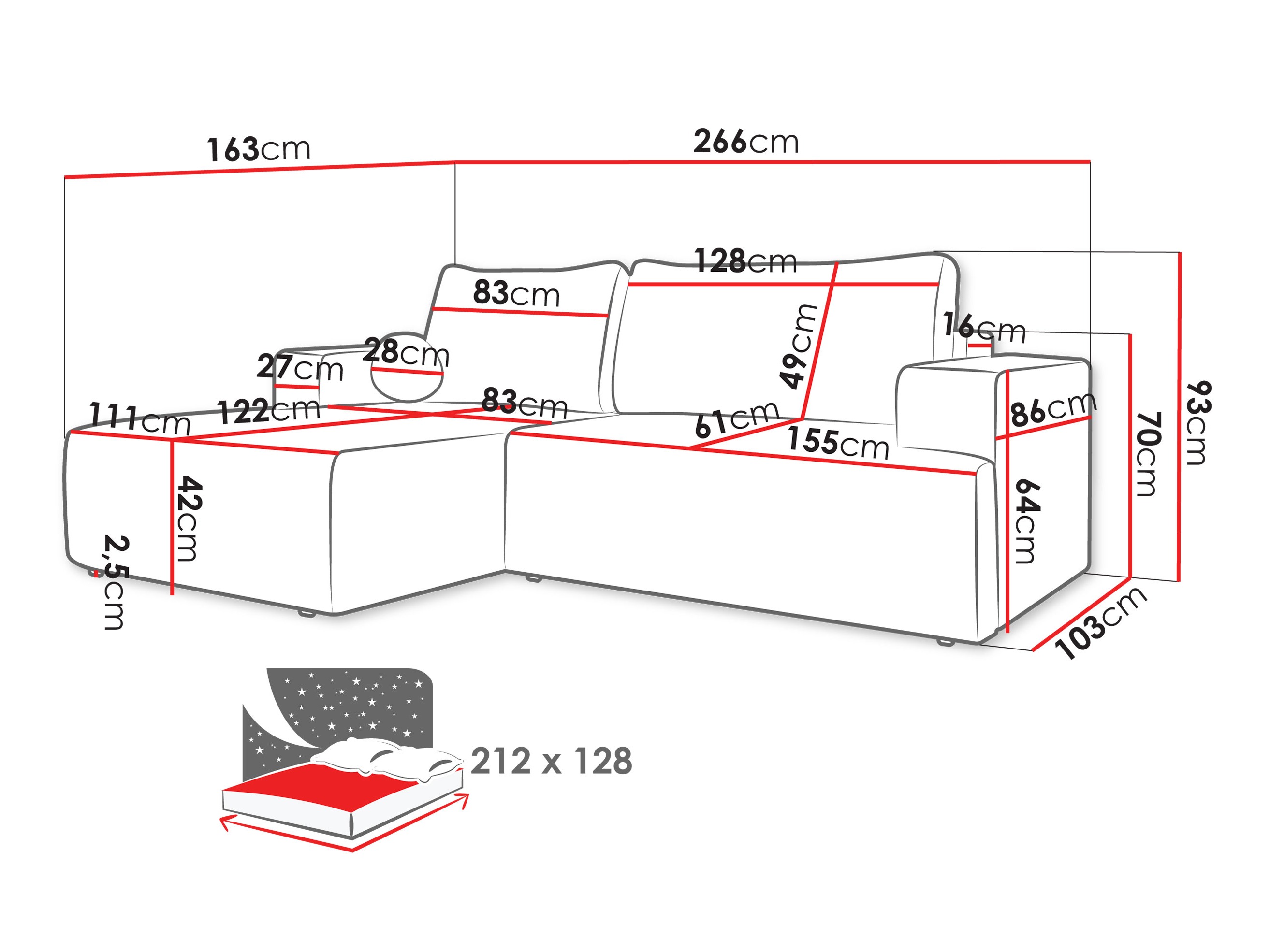 Sofá rinconero Comfivo 456 (Soul 17)