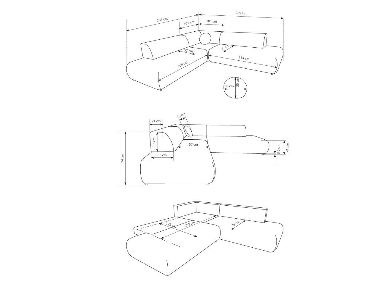 Sofá rinconero Kingston 186 (Vinci 07)