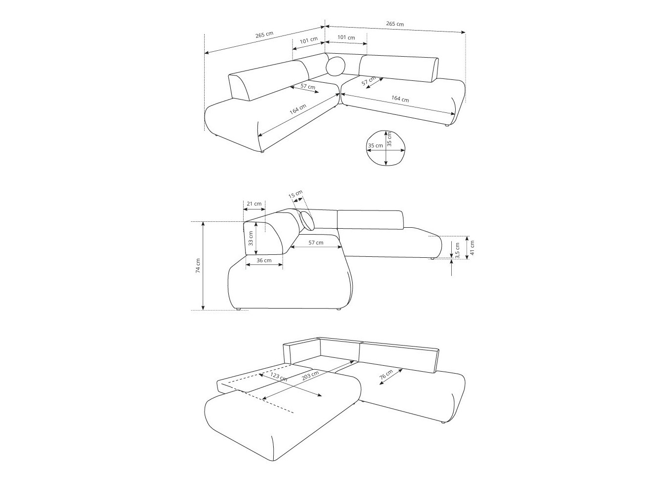 Sofá rinconero Kingston 186 (Vinci 14)