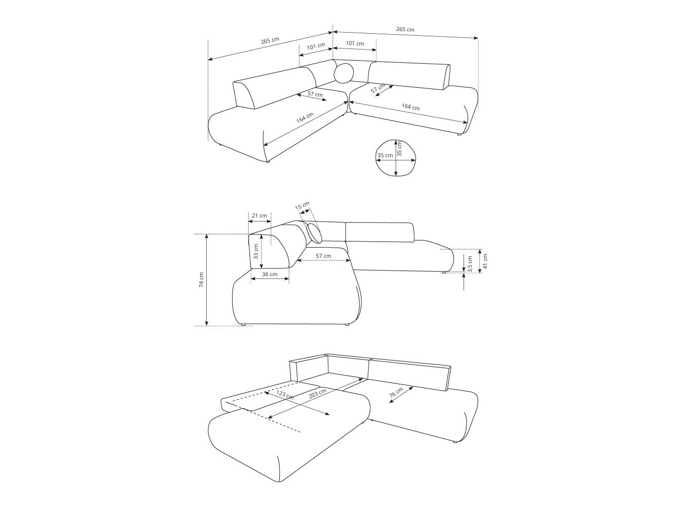 Sofá rinconero Kingston 186 (Vinci 14)