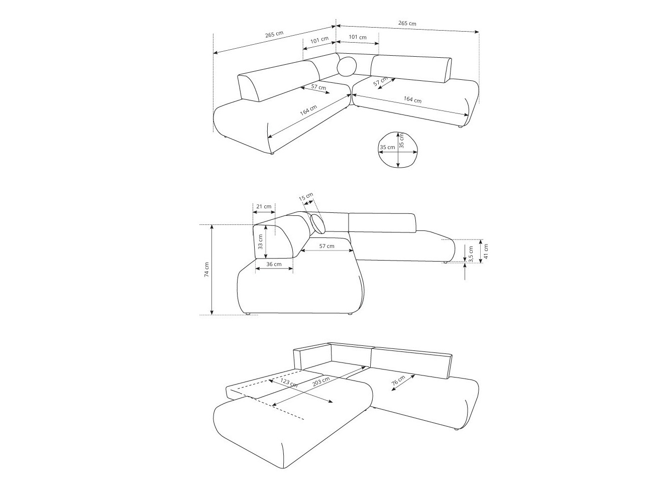 Sofá rinconero Kingston 186 (Vinci 26)