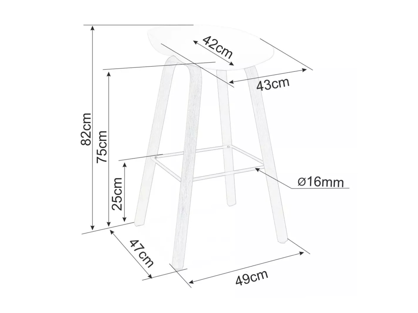 Silla de barra Detroit 916