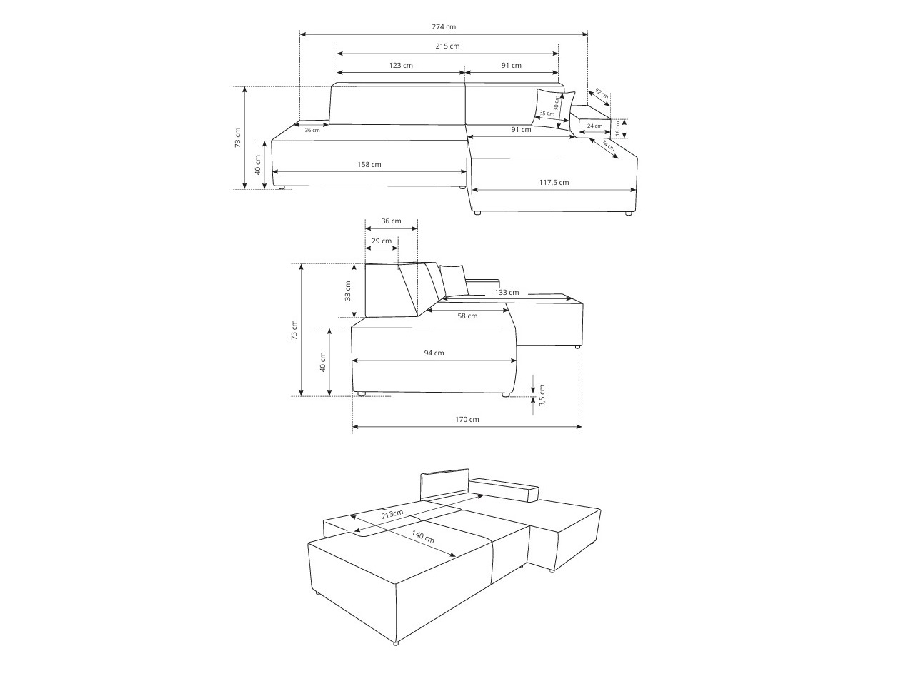 Sofá rinconero Kingston 187 (Tilia 01)