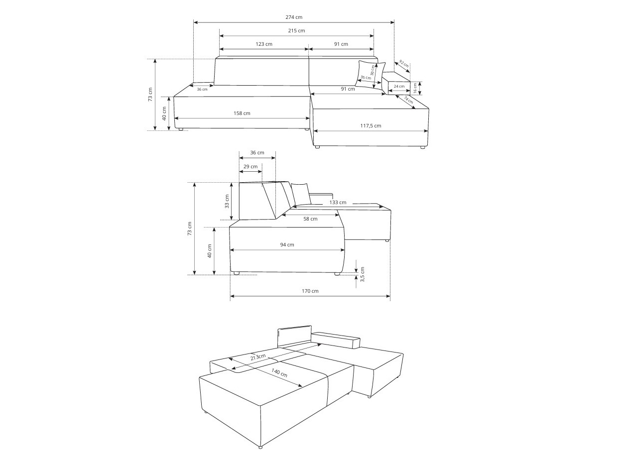 Sofá rinconero Kingston 187 (Tilia 11)