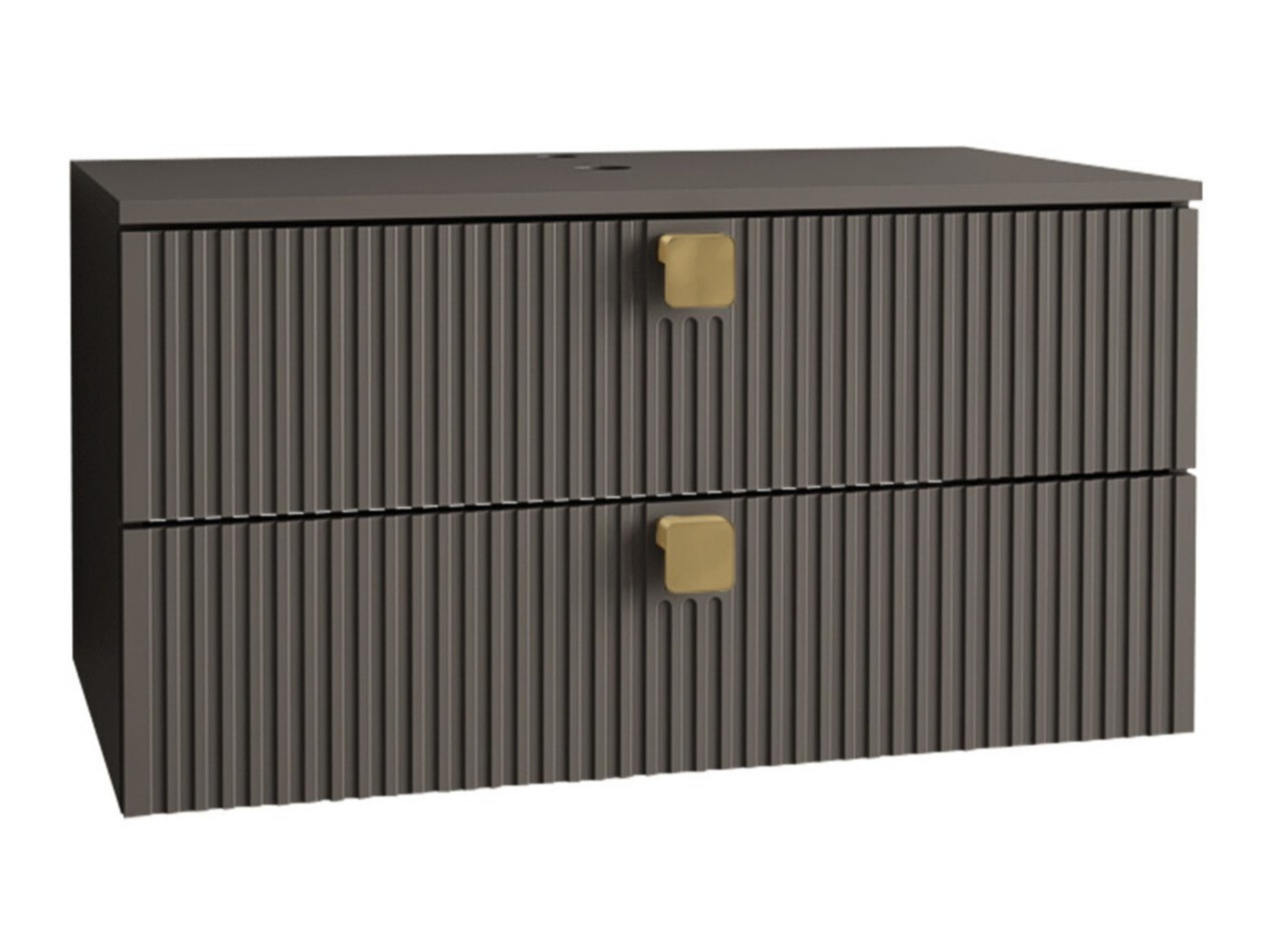 Armario de baño colgante para lavabo Orlvera 102 (Gris)