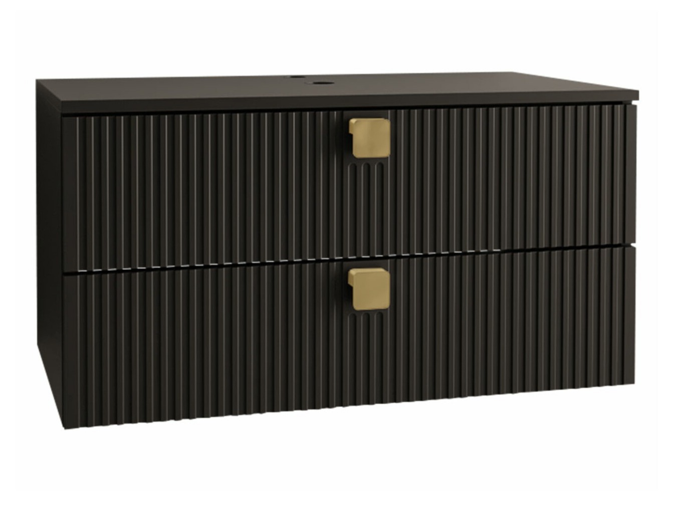 Armario de baño colgante para lavabo Orlvera 102 (Negro)