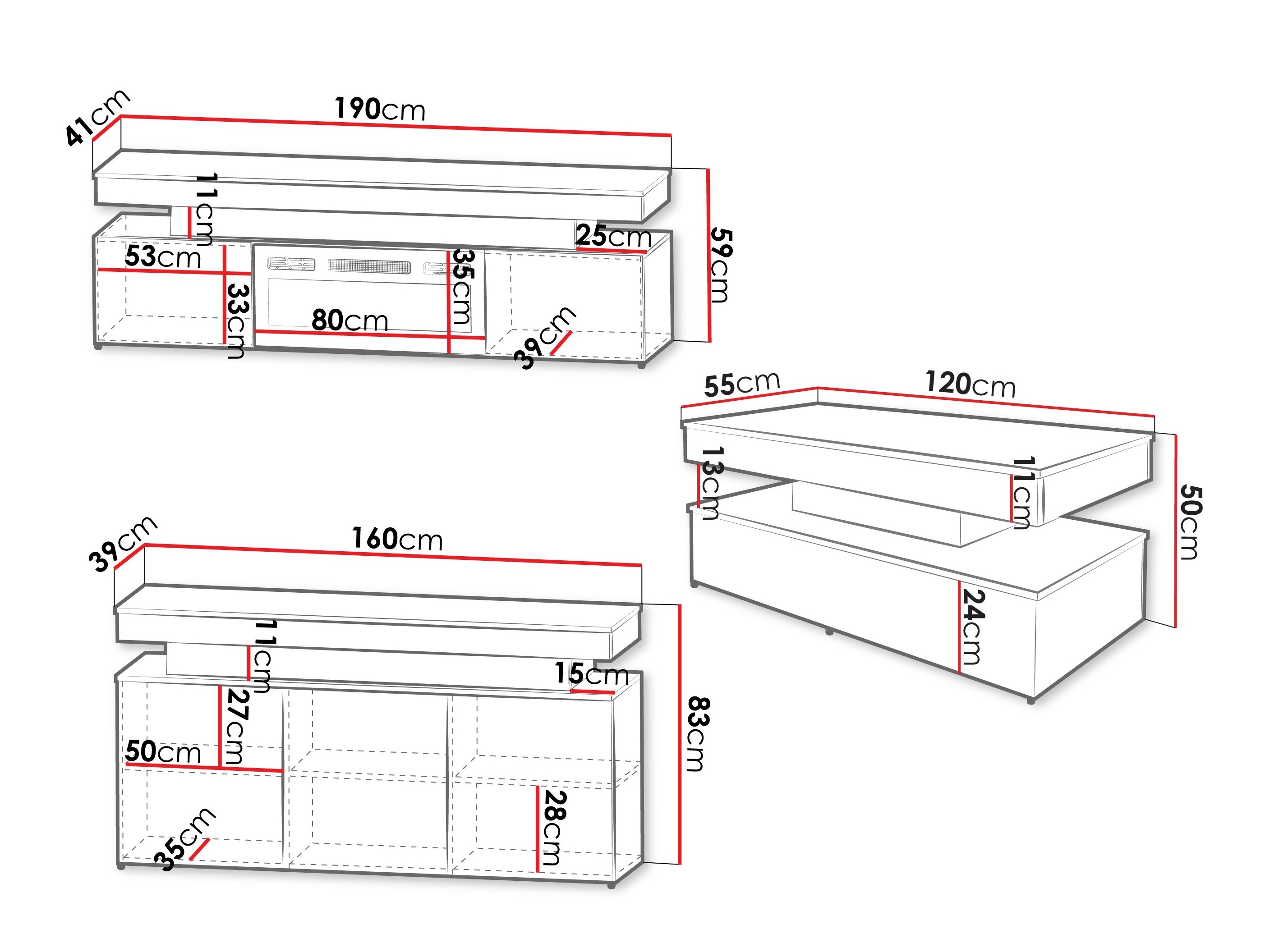 Conjunto de salón Monfero I (De color marrón claro)
