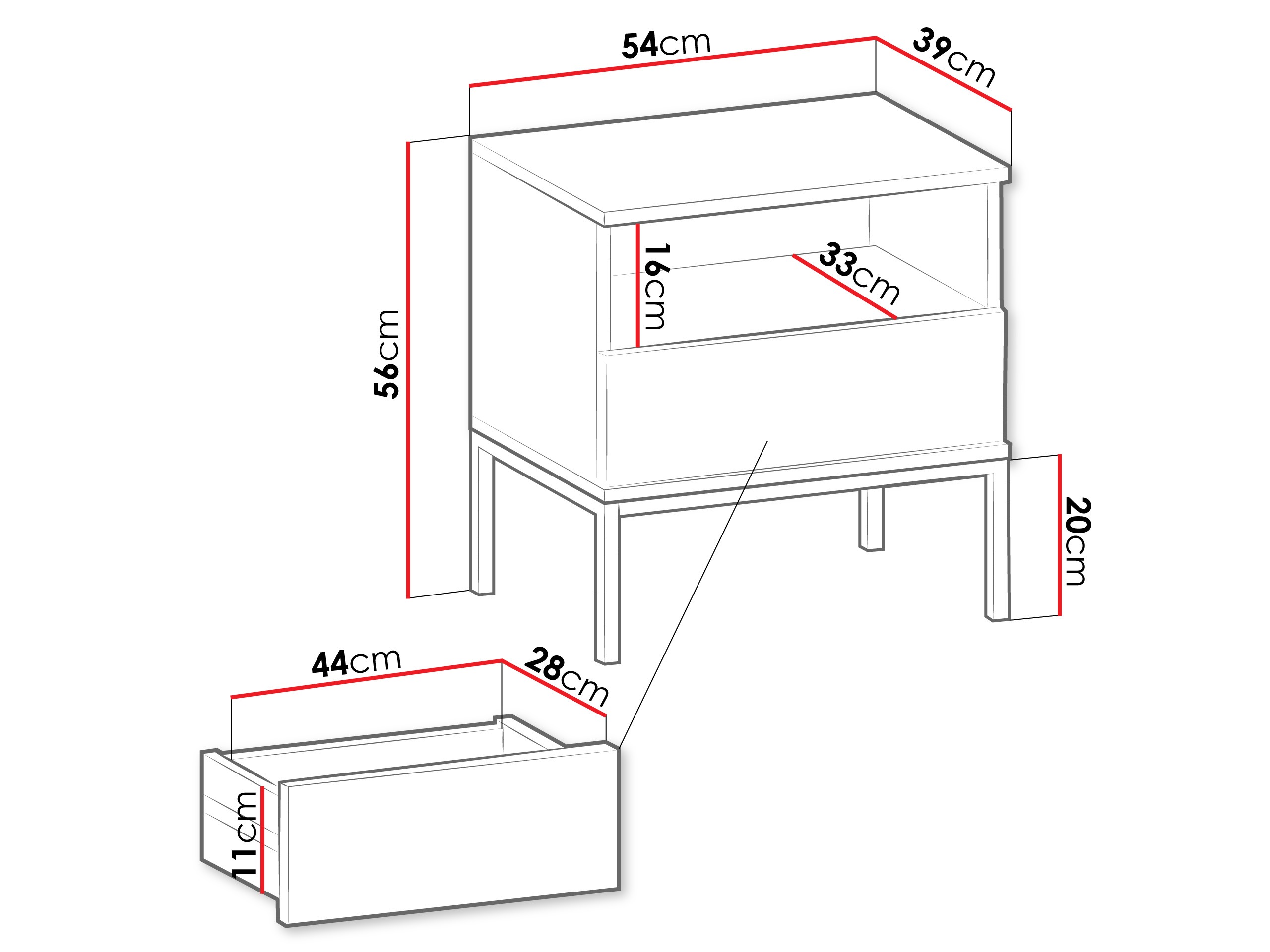 Mesilla de noche Manal (Cachemira)