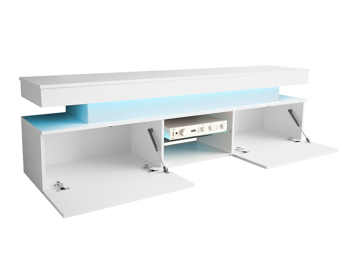 Mueble TV Monfero (Blanco + Blanco brillante)