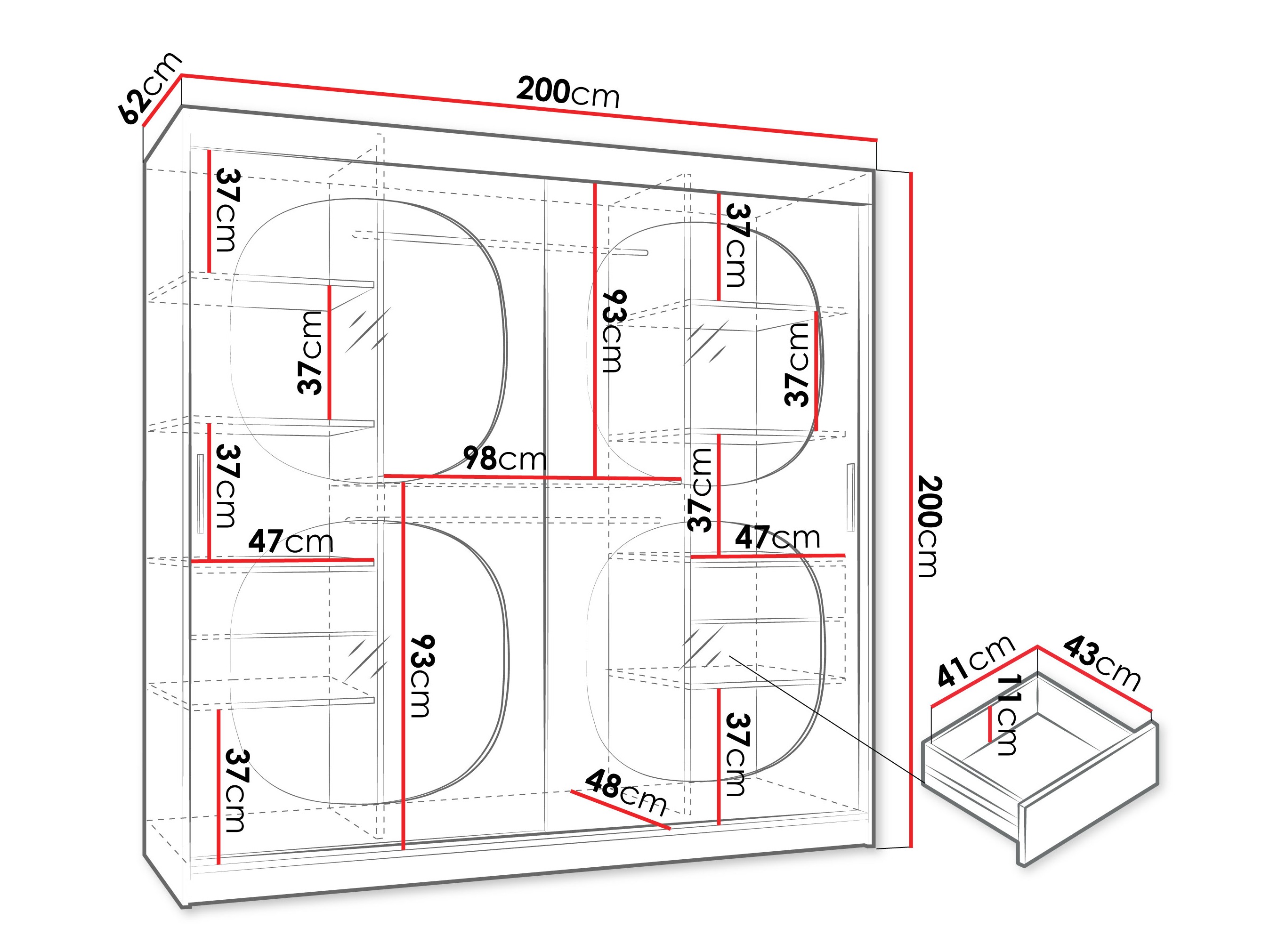Armario Hartford 531 (Negro)