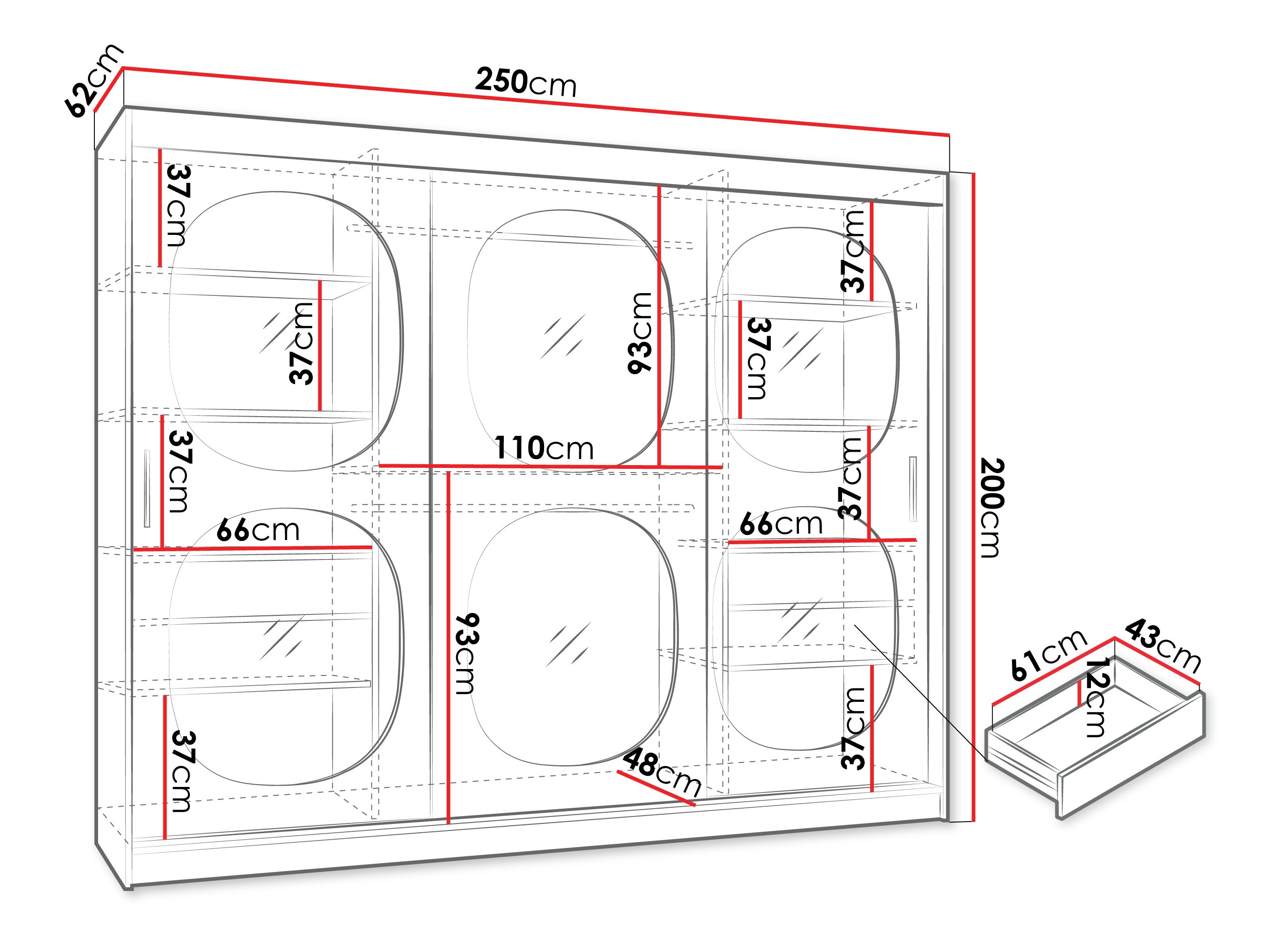 Armario Hartford 533 (Negro)