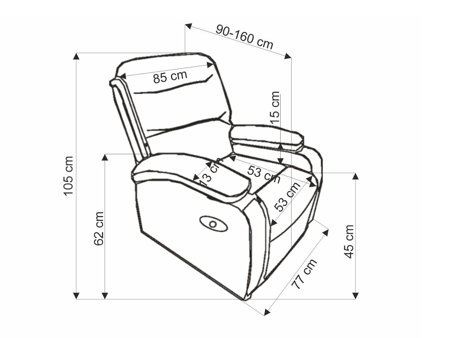 Sillón reclinable Houston Terra (Negro)
